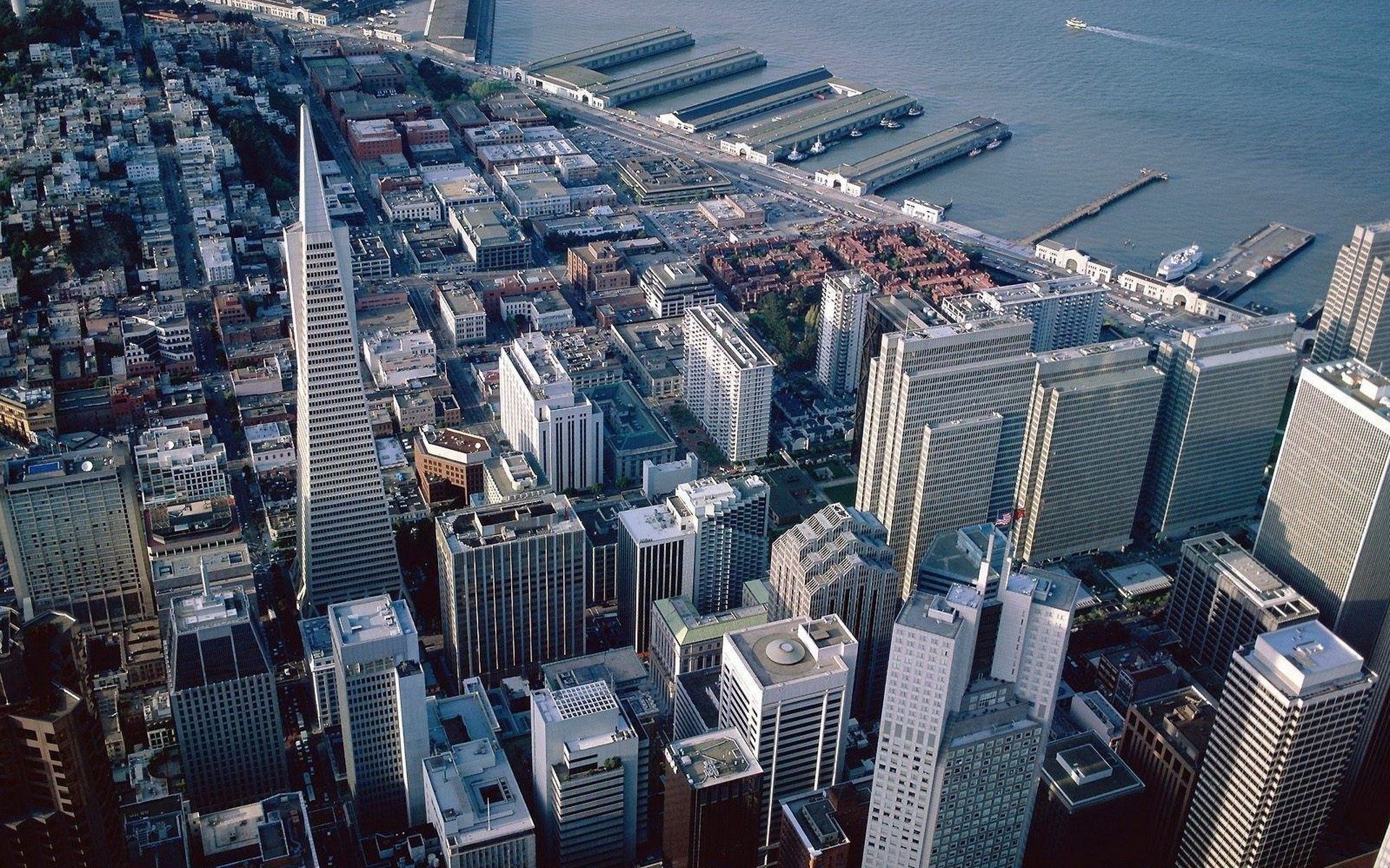 Скачати мобільні шпалери Міста, Вид Зверху, Хмарочоси, Сан Франциско, Місто безкоштовно.
