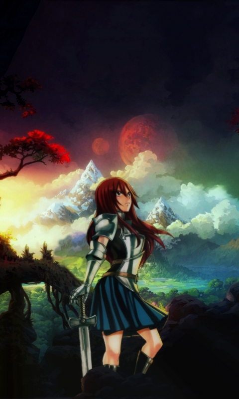 Handy-Wallpaper Animes, Fairy Tail, Erza Scarlet kostenlos herunterladen.