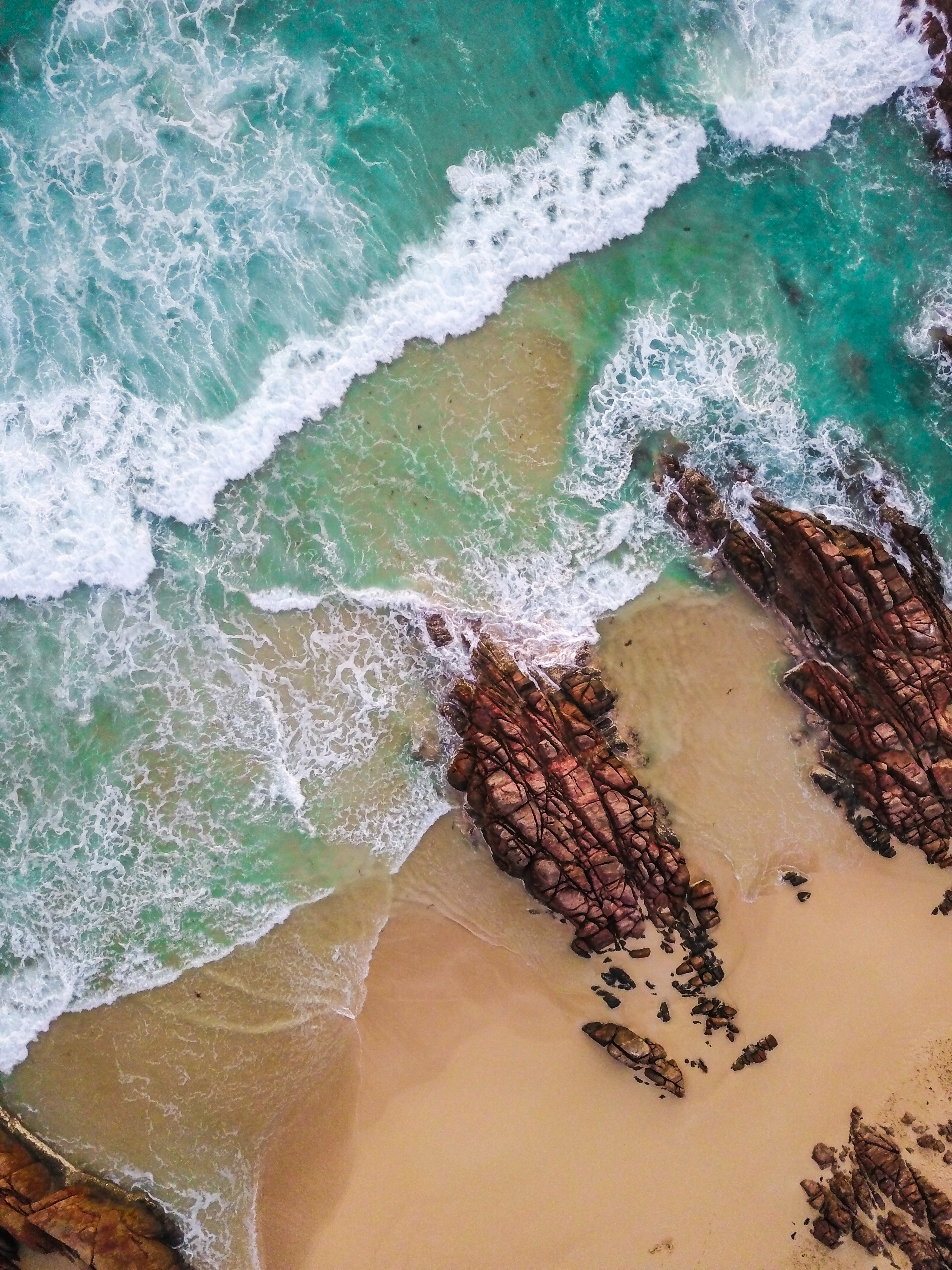 無料モバイル壁紙自然, 海, 岩, 上から見る, 海岸をダウンロードします。