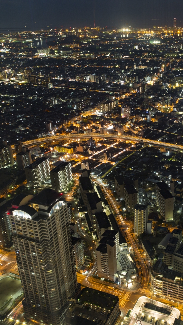 Descarga gratuita de fondo de pantalla para móvil de Ciudades, Noche, Ciudad, Luz, Japón, Osaka, Hecho Por El Hombre.