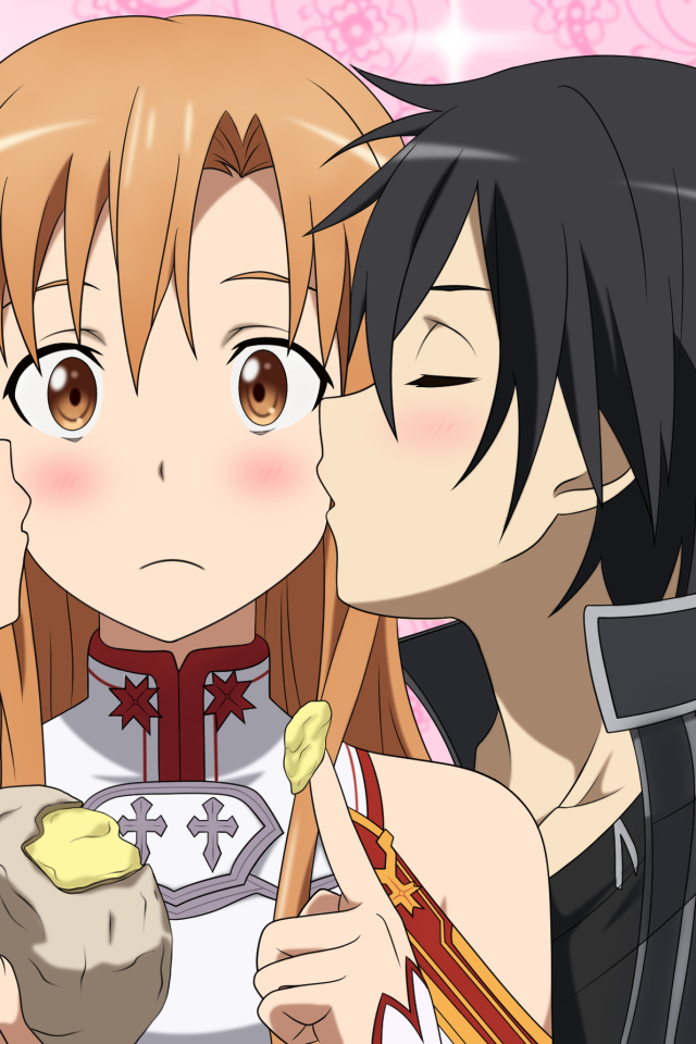 Handy-Wallpaper Animes, Asuna Yuuki, Sword Art Online, Kirito (Schwertkunst Online), Yui (Schwertkunst Online) kostenlos herunterladen.