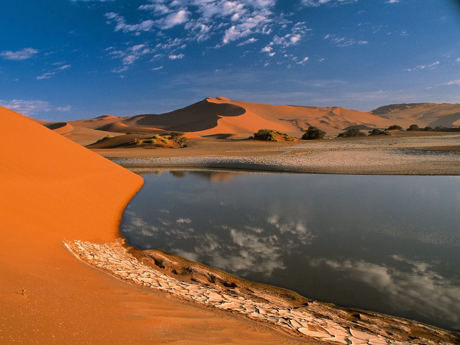 Handy-Wallpaper Natur, Reflexion, Wasser, Sky, Wüste, Sand kostenlos herunterladen.