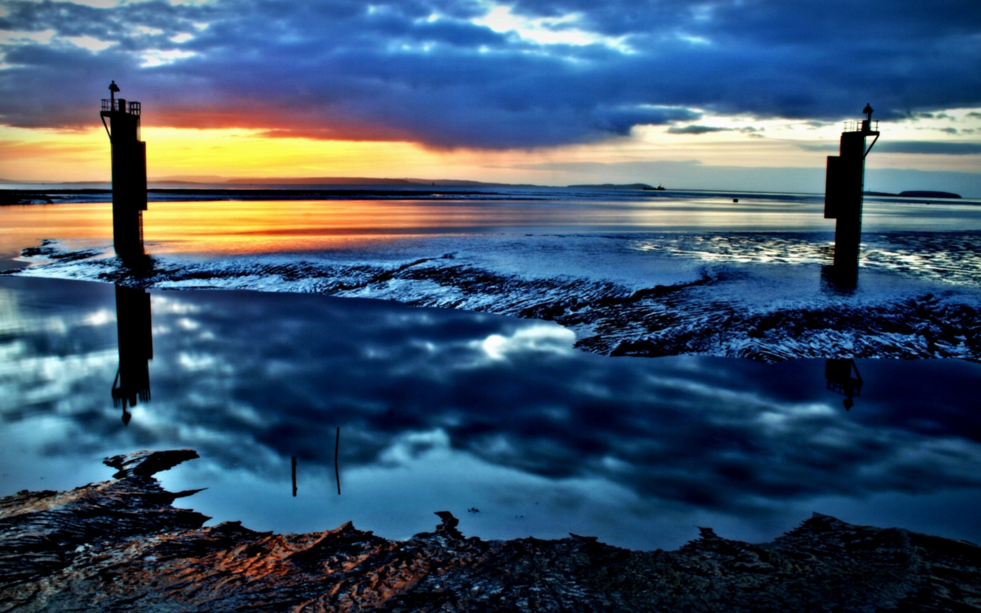 Free download wallpaper Sunset, Landscape, Sea on your PC desktop
