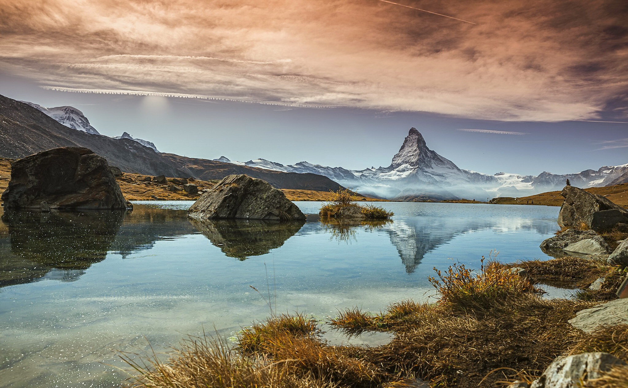 489960 descargar fondo de pantalla tierra/naturaleza, lago, naturaleza, reflejo, suiza, zermatt, lagos: protectores de pantalla e imágenes gratis