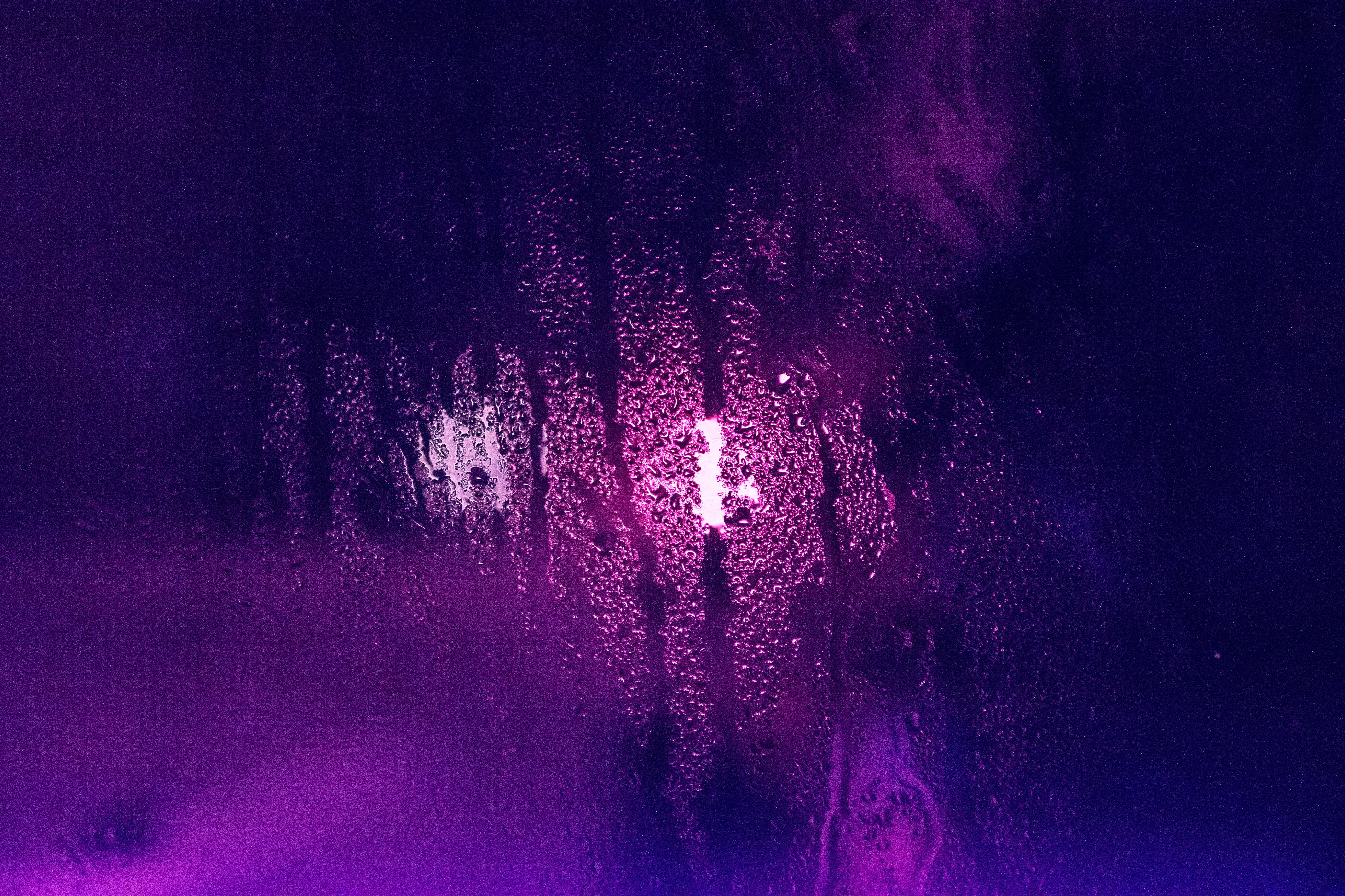 Download mobile wallpaper Macro, Drops, Violet, Surface, Purple for free.