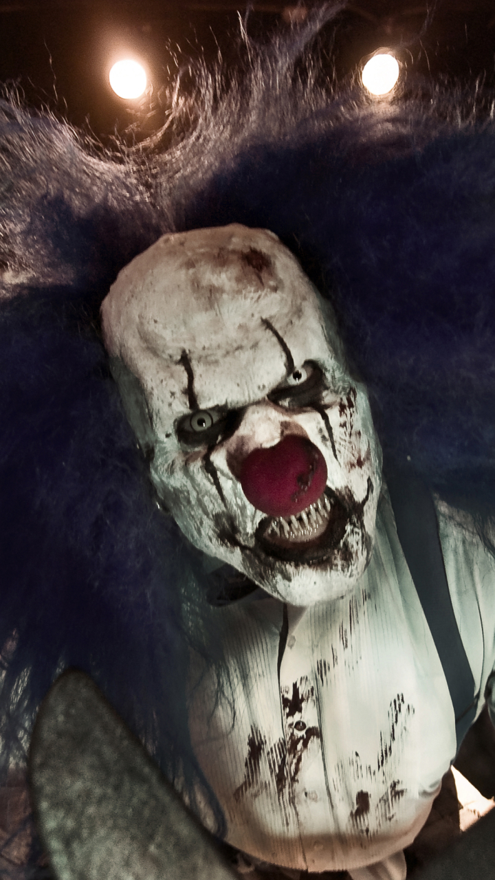 Download mobile wallpaper Halloween, Dark, Creepy, Clown for free.
