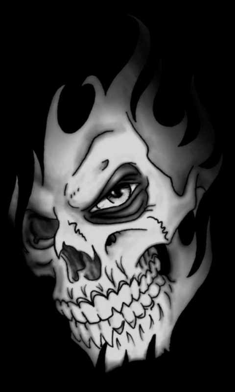 Download mobile wallpaper Dark, Skull for free.