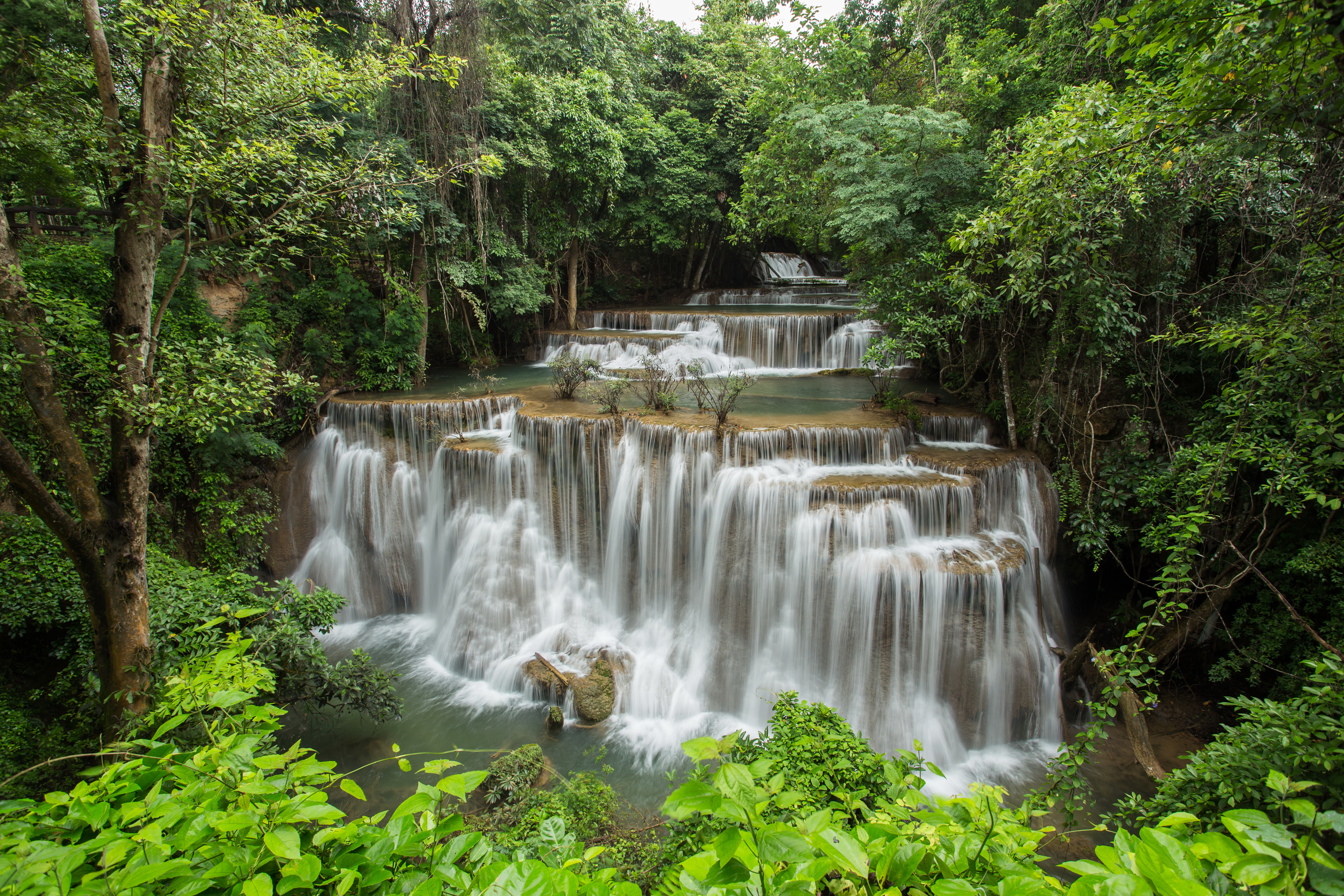 Завантажити шпалери безкоштовно Природа, Водоспади, Водоспад, Ліс, Зелень, Земля, Таїланд картинка на робочий стіл ПК