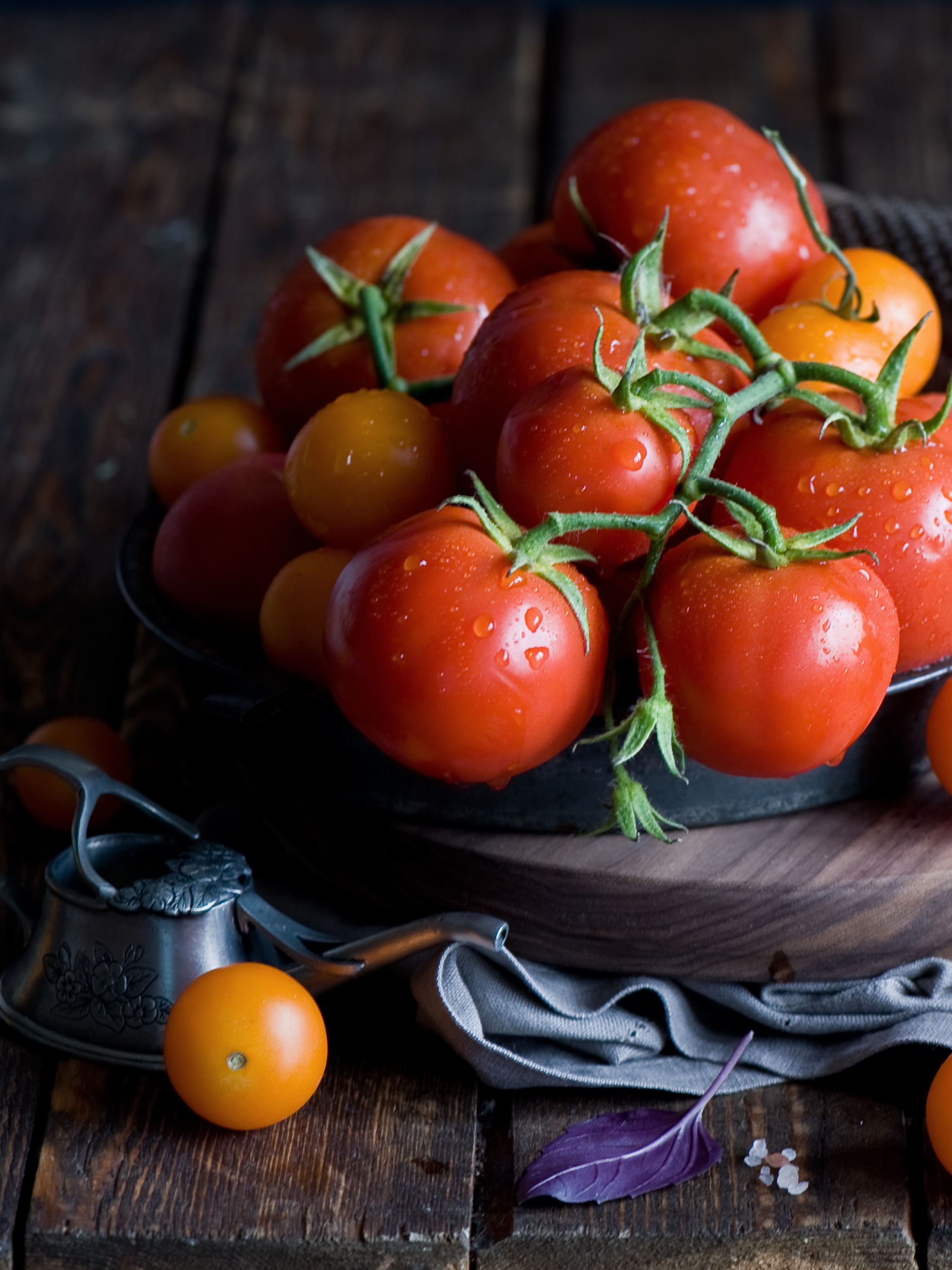 Download mobile wallpaper Fruits, Food, Still Life, Tomato for free.