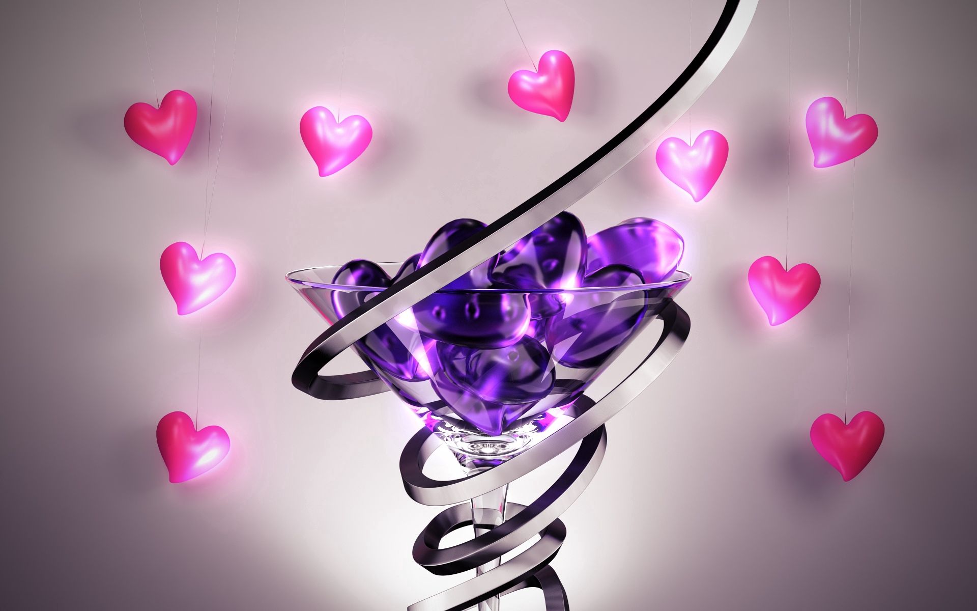 Laden Sie das Spiral, Ein Herz, Spirale, Die Form, Glas, Herzen, Form, 3D-Bild kostenlos auf Ihren PC-Desktop herunter