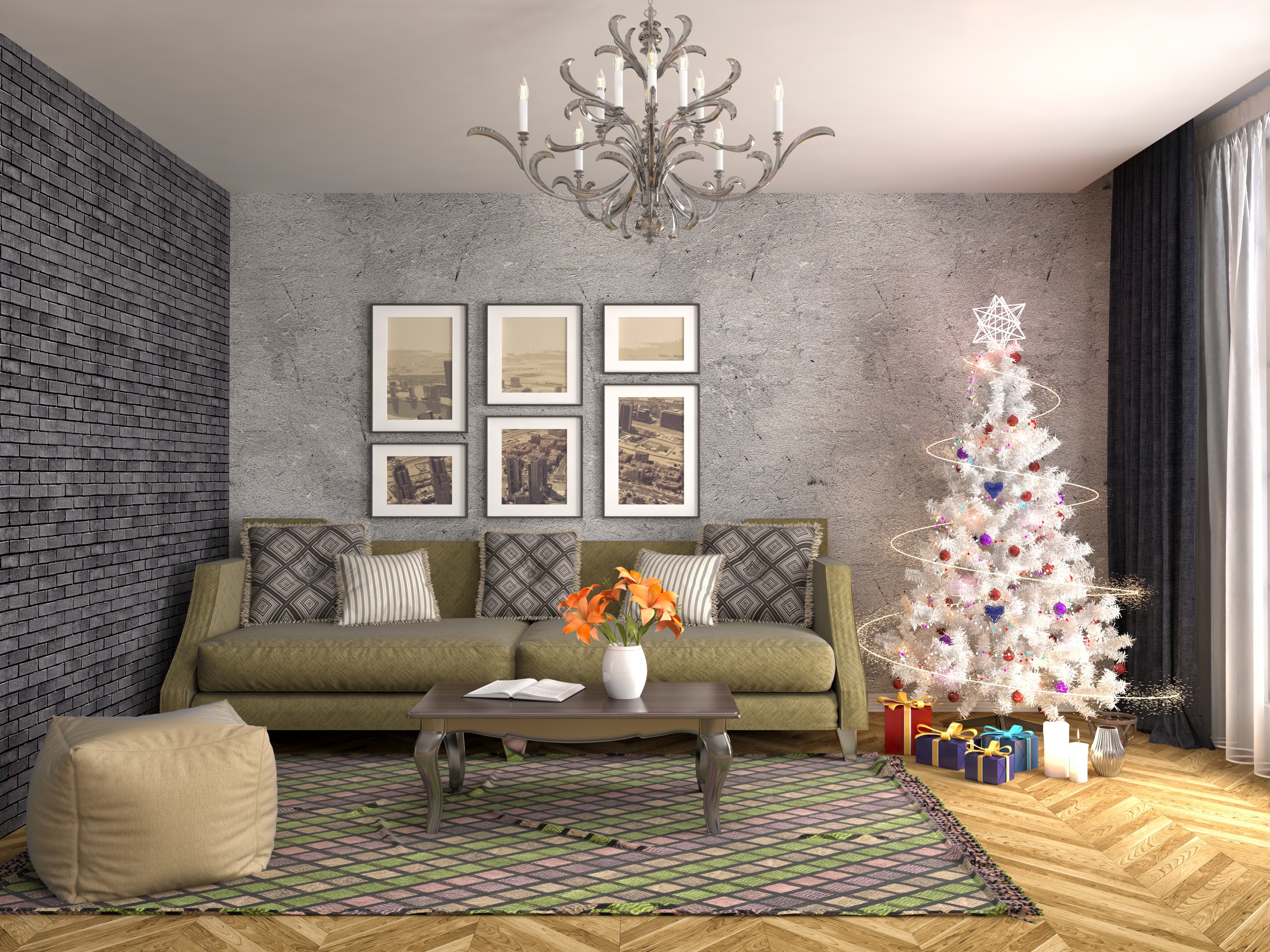 Download mobile wallpaper Christmas, Holiday, Christmas Tree, Furniture, Decoration for free.