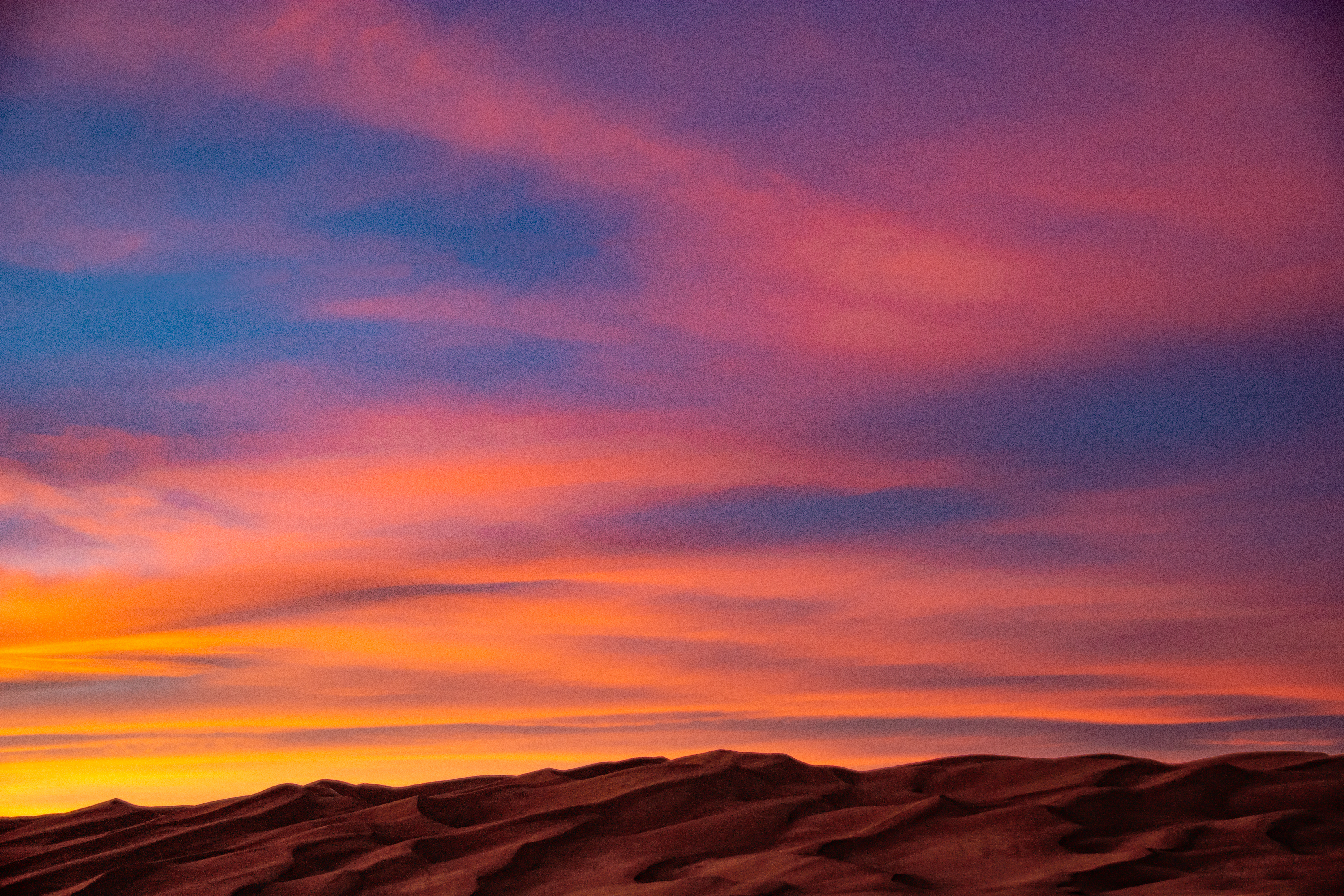 Скачать обои бесплатно Природа, Пустыня, Песок, Небо, Закат картинка на рабочий стол ПК