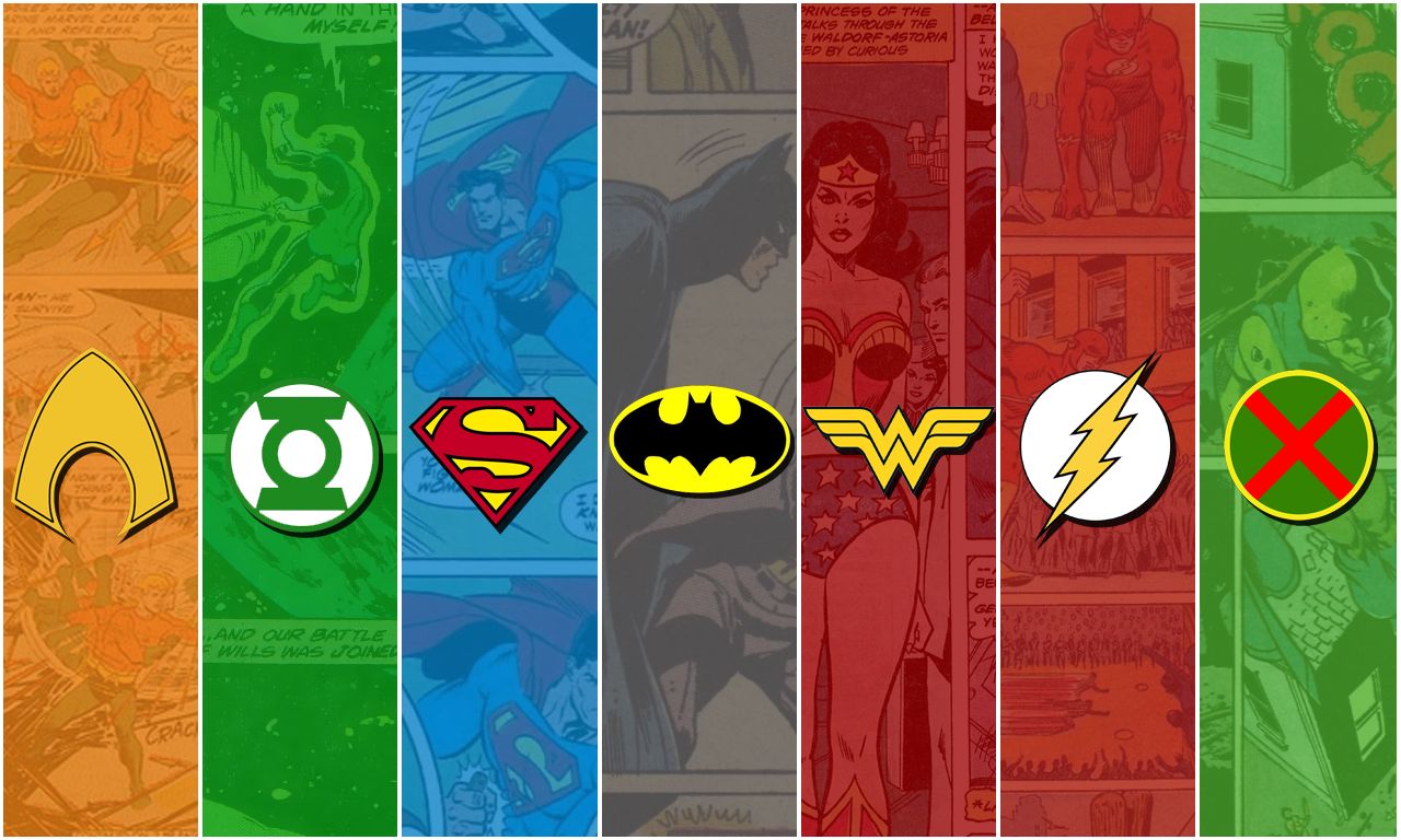 1486471 скачать картинку супермен, зеленый фонарь, удивительная женщина, брюс уэйн, комиксы, лига справедливости, аквамен, бэтмен, комиксы dc, вспышка, логотип, марсианский охотник - обои и заставки бесплатно