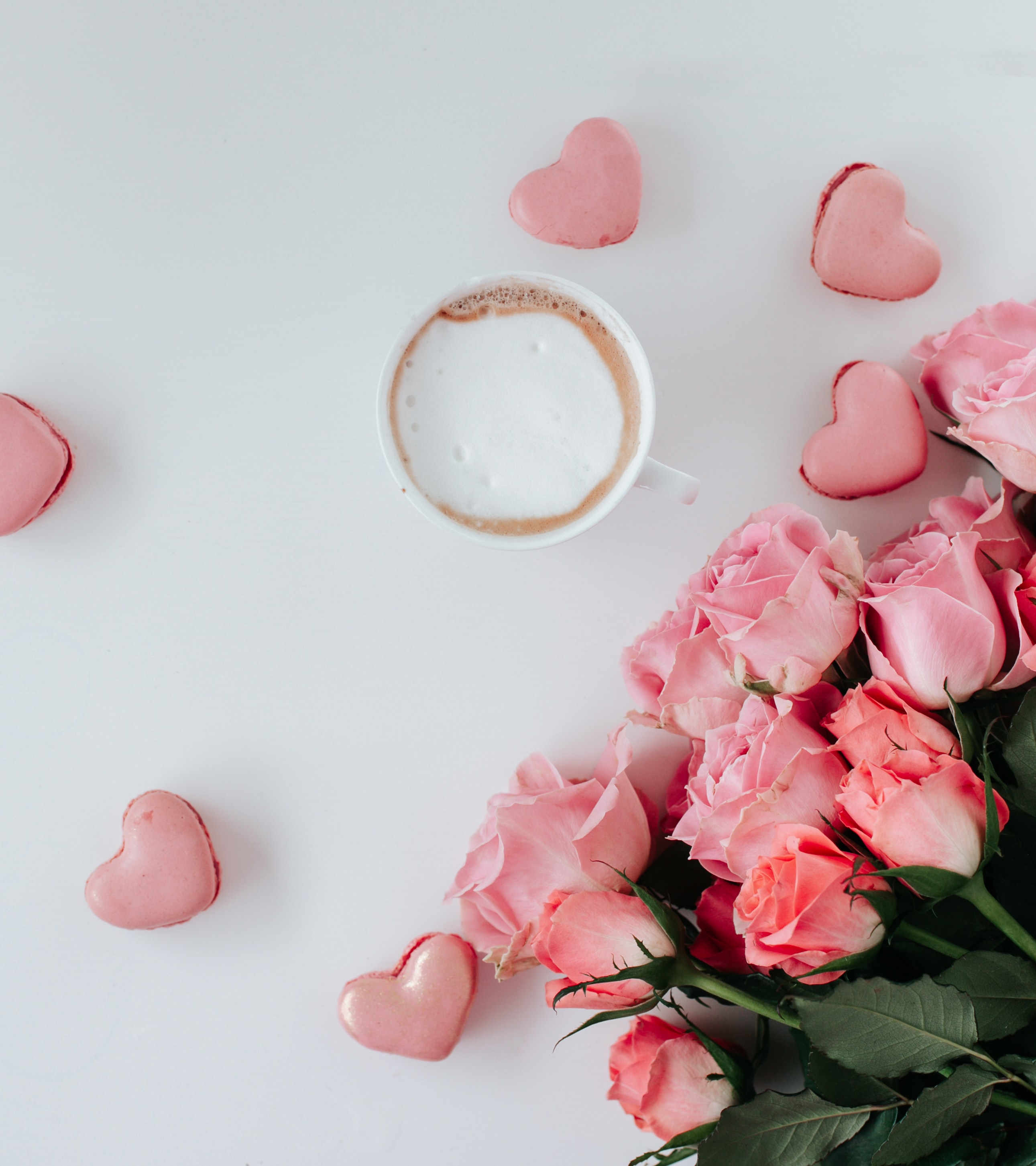 hearts, cookies, love, flowers, cup, bouquet, mug