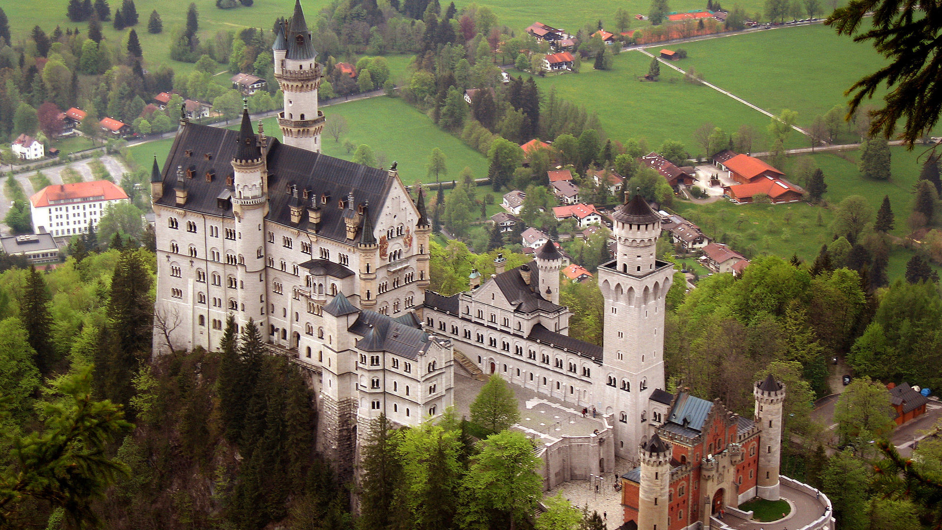 Laden Sie das Schloss Neuschwanstein, Menschengemacht-Bild kostenlos auf Ihren PC-Desktop herunter