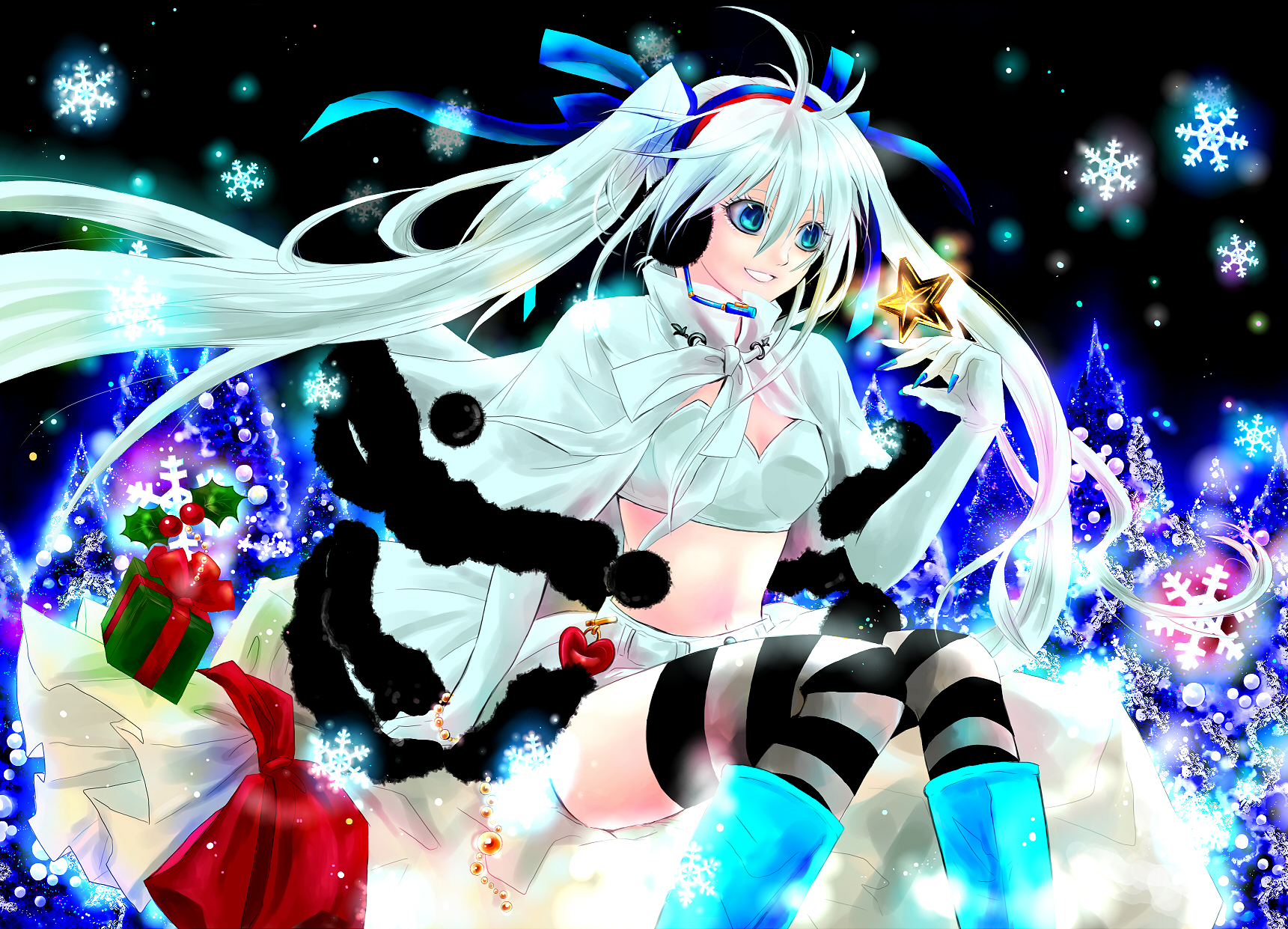 Laden Sie das Weihnachten, Vocaloid, Hatsune Miku, Animes-Bild kostenlos auf Ihren PC-Desktop herunter