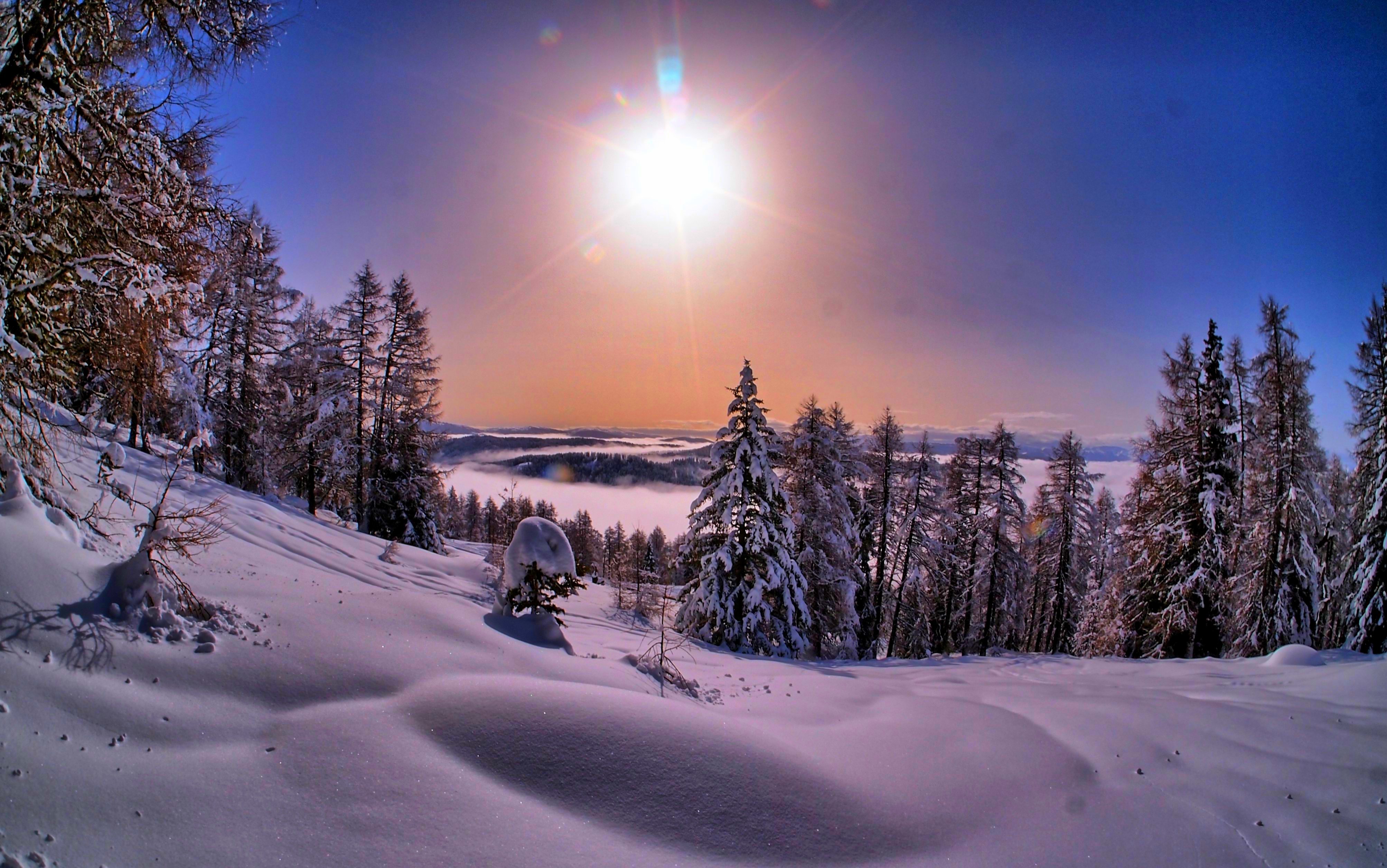 Descarga gratuita de fondo de pantalla para móvil de Paisaje, Invierno, Sol, Tierra/naturaleza.