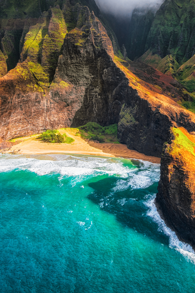 1294031 descargar fondo de pantalla tierra/naturaleza, costa, kauai, hawai, tierra, mar, océano: protectores de pantalla e imágenes gratis