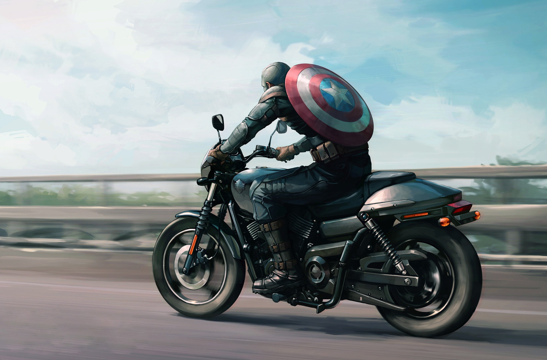 motorcycle, harley davidson, captain america, captain america: the winter soldier, comics