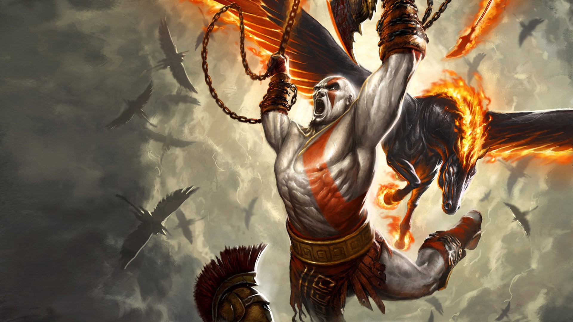 162482 descargar fondo de pantalla videojuego, god of war iii, kratos (dios de la guerra), pegaso, god of war: protectores de pantalla e imágenes gratis