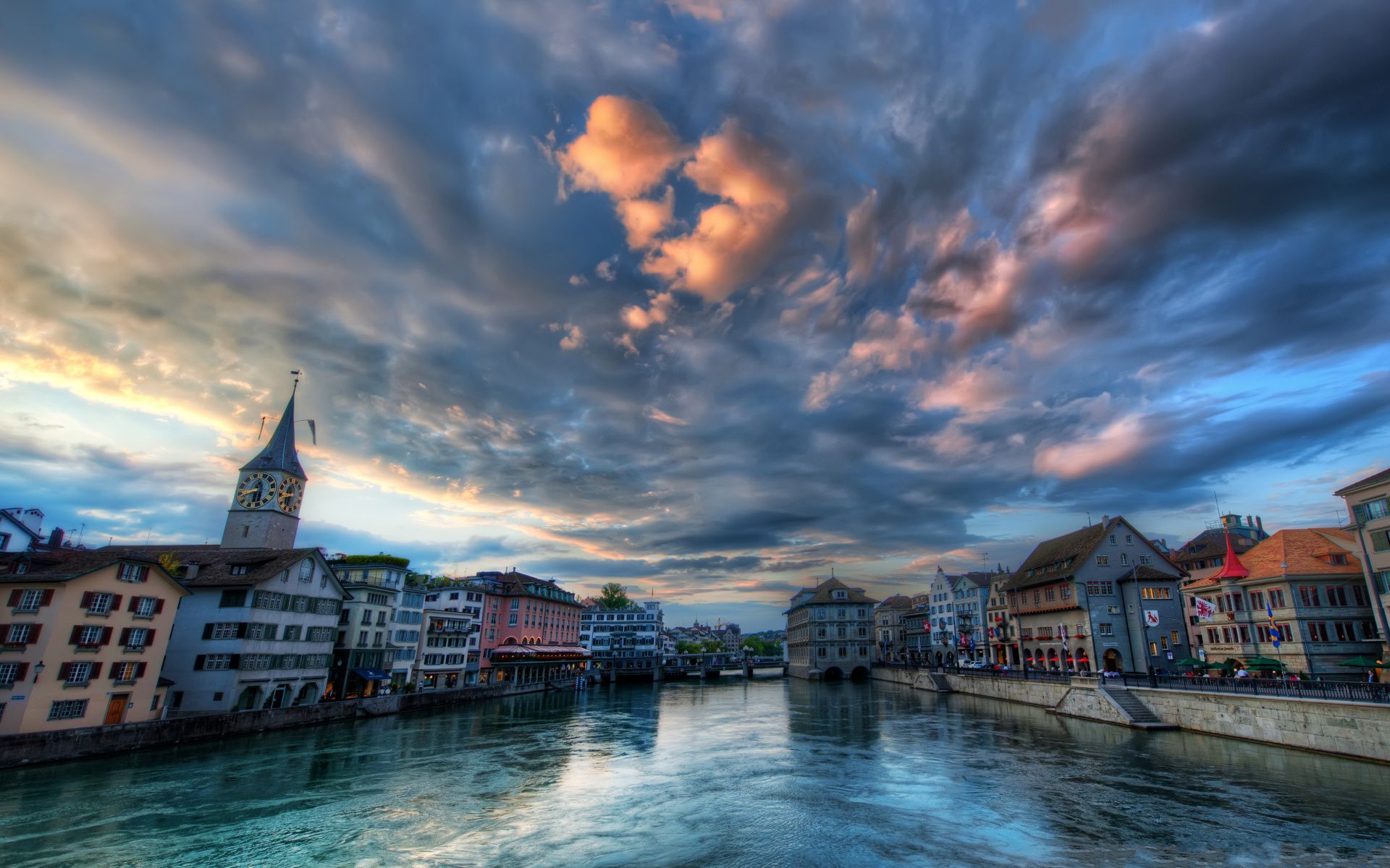Laden Sie das Stadt, Gebäude, Fluss, Schweiz, Hdr, Fotografie, Stadt Dorf-Bild kostenlos auf Ihren PC-Desktop herunter