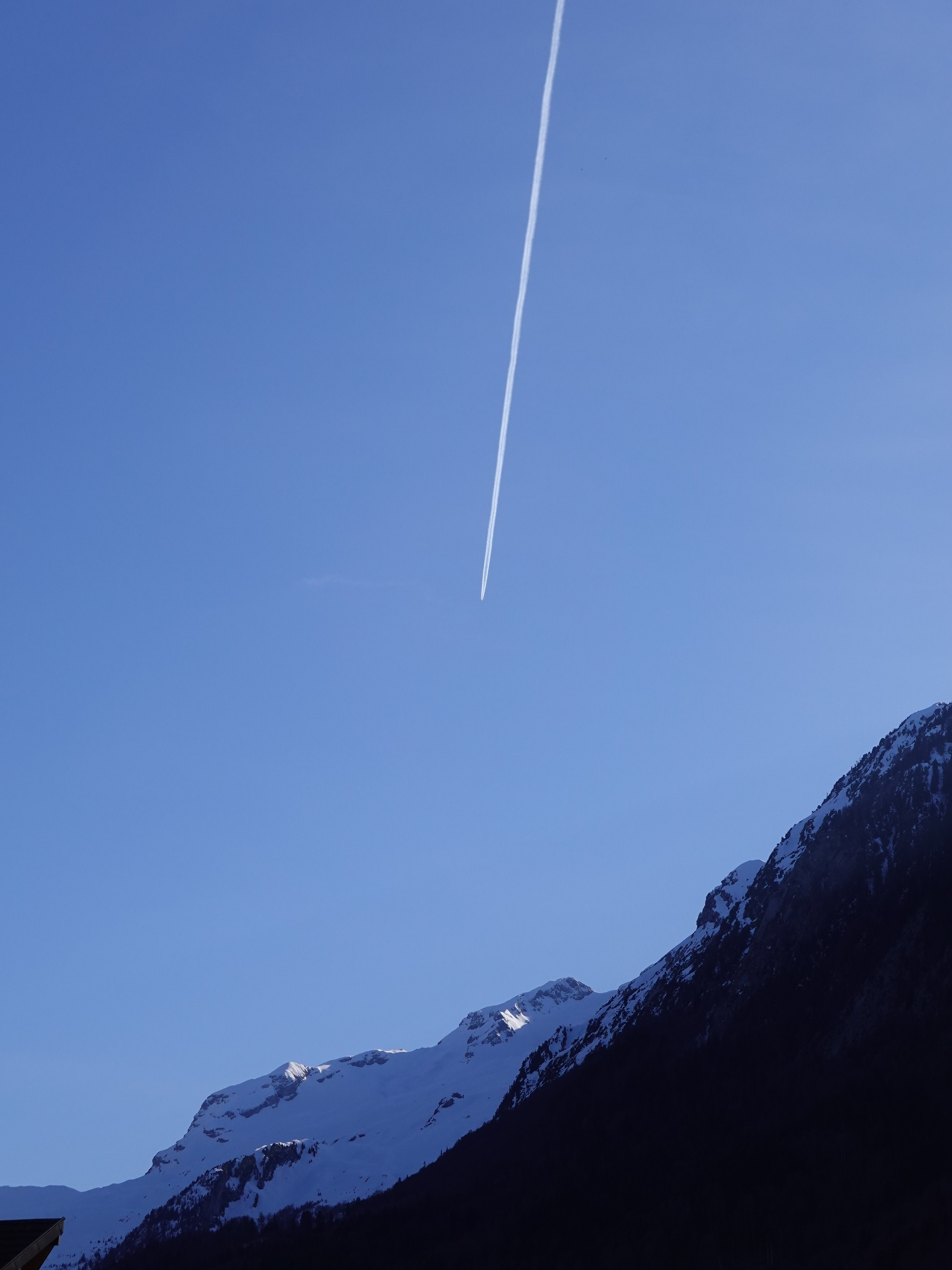 plane, mountain, airplane, nature, snow, track, trace