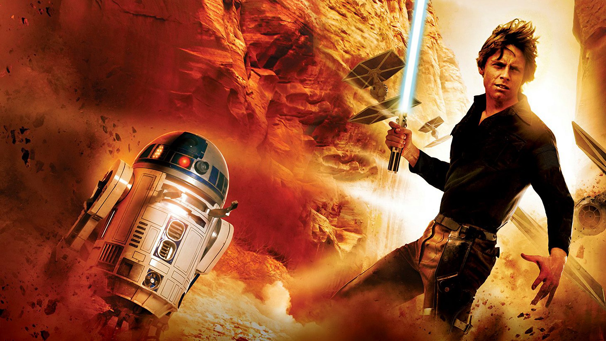 Laden Sie das Lichtschwert, Filme, Krieg Der Sterne, R2 D2, Luke Skywalker-Bild kostenlos auf Ihren PC-Desktop herunter