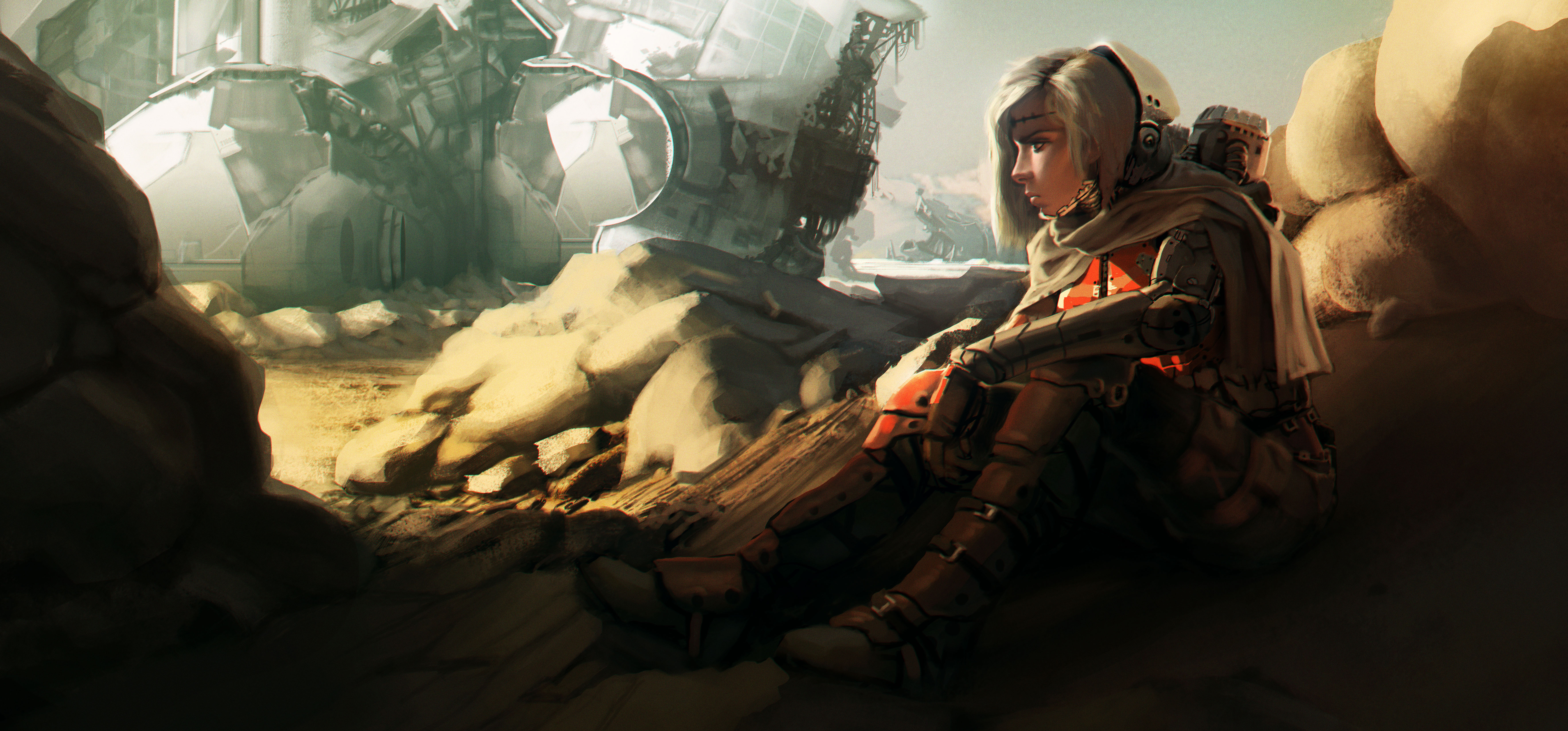 Laden Sie das Science Fiction, Astronaut, Blondinen-Bild kostenlos auf Ihren PC-Desktop herunter