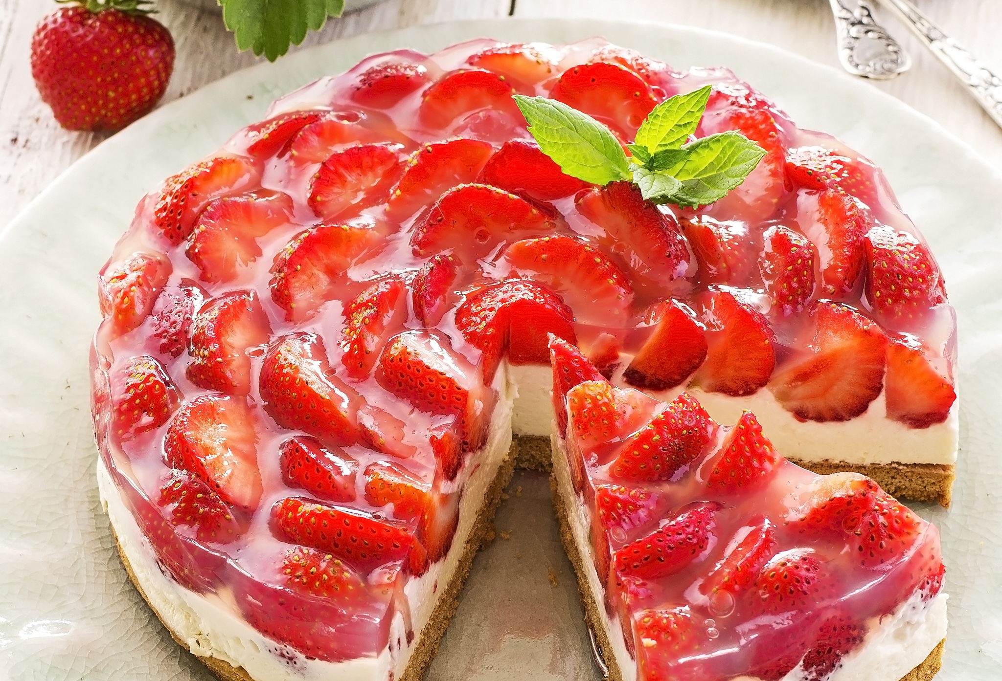 Download mobile wallpaper Food, Strawberry, Dessert, Berry, Fruit, Pie for free.