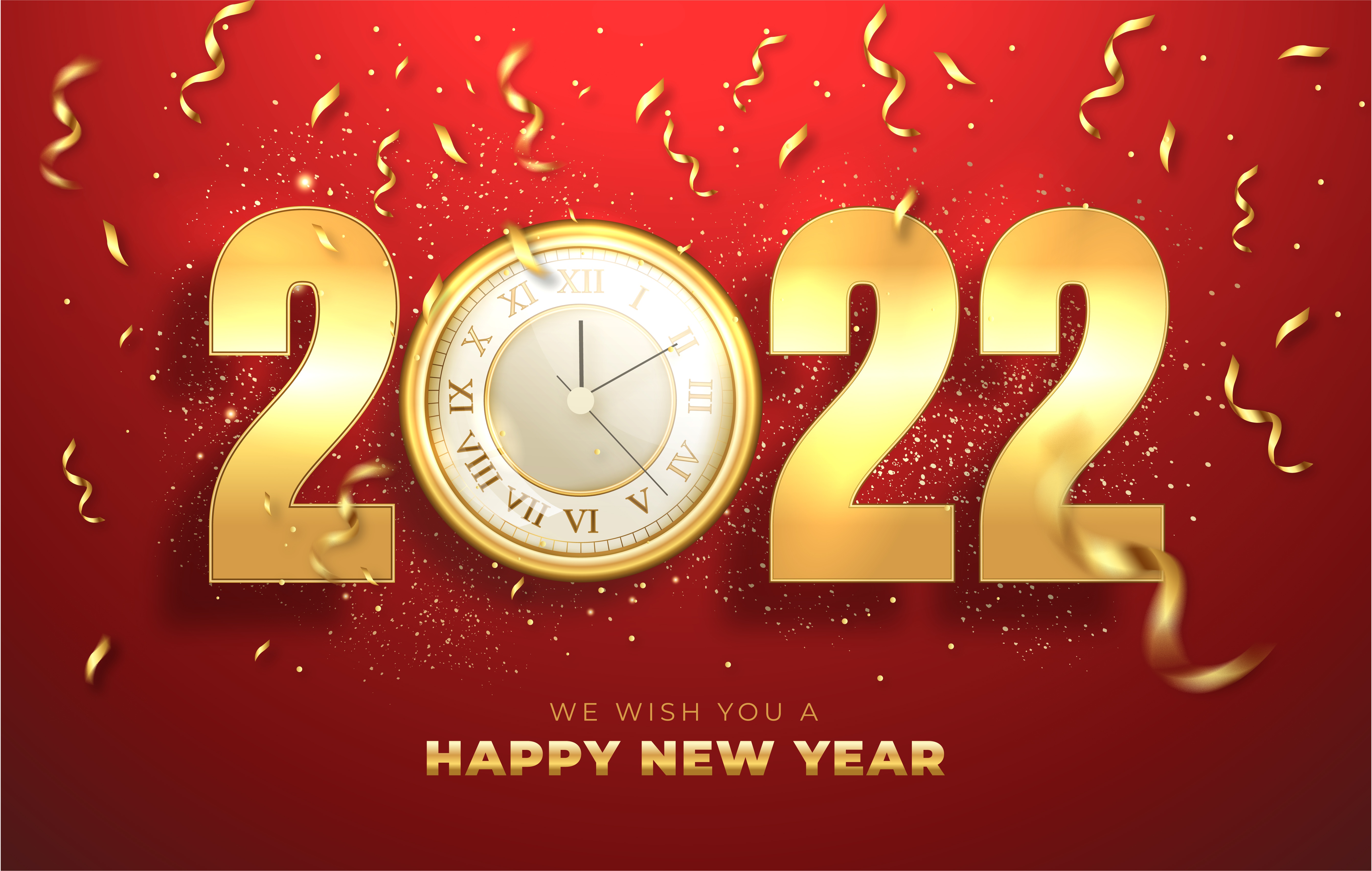Download mobile wallpaper Clock, Holiday, New Year 2022 for free.