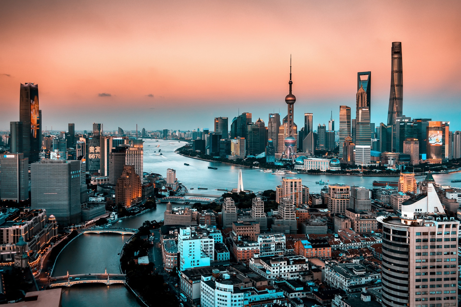 Free download wallpaper Cities, City, Skyscraper, Building, Cityscape, China, River, Shanghai, Man Made on your PC desktop
