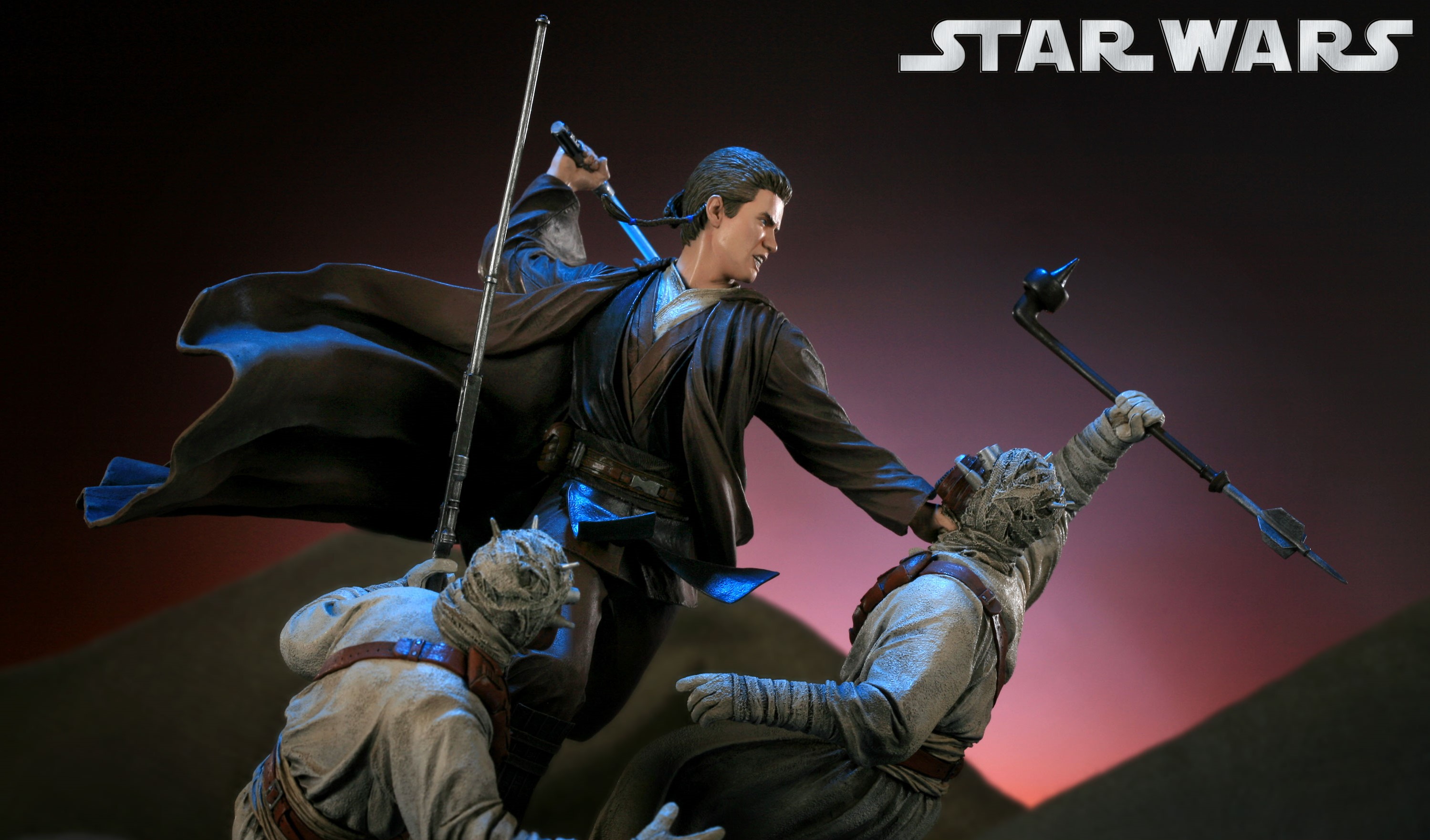movie, star wars episode ii: attack of the clones, anakin skywalker, figurine, tusken raider, star wars