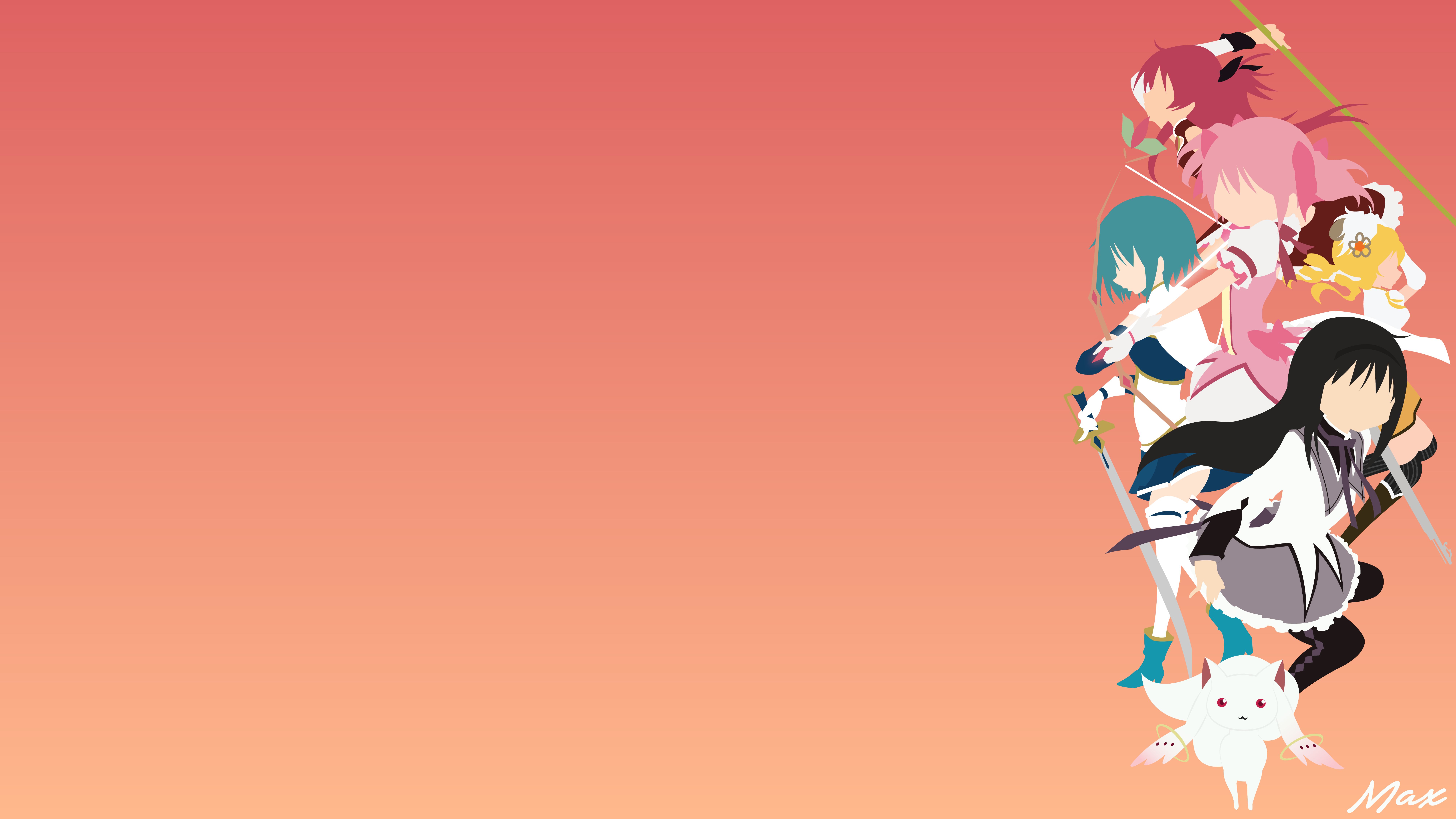 Laden Sie das Animes, Kyōko Sakura, Madoka Magica, Homur Akemi, Madoka Kaname, Sayaka Miki, Kyuubey (Puella Magi Madoka Magica)-Bild kostenlos auf Ihren PC-Desktop herunter