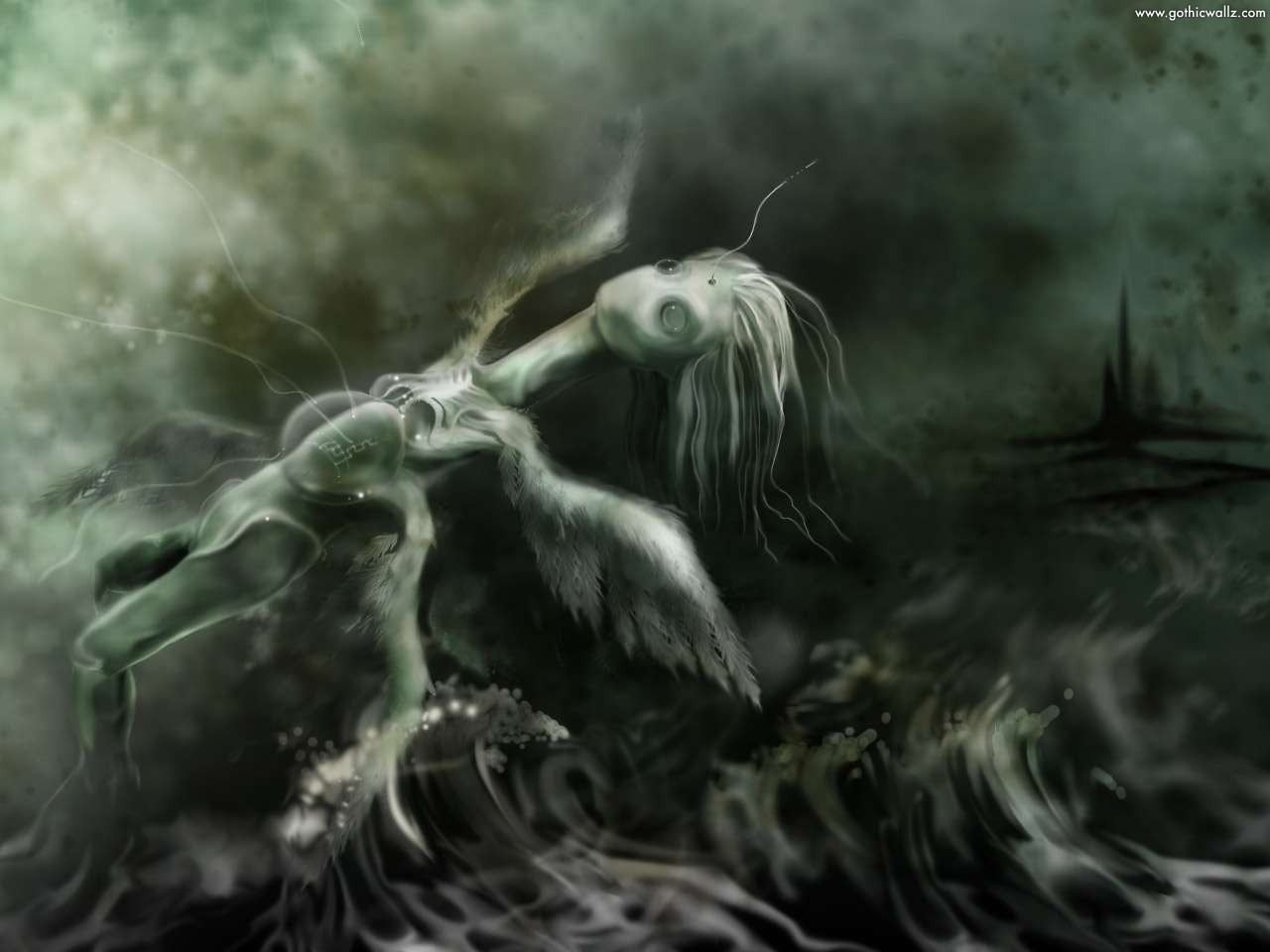 Download mobile wallpaper Water, Gothic, Dark, Creature, Horror for free.