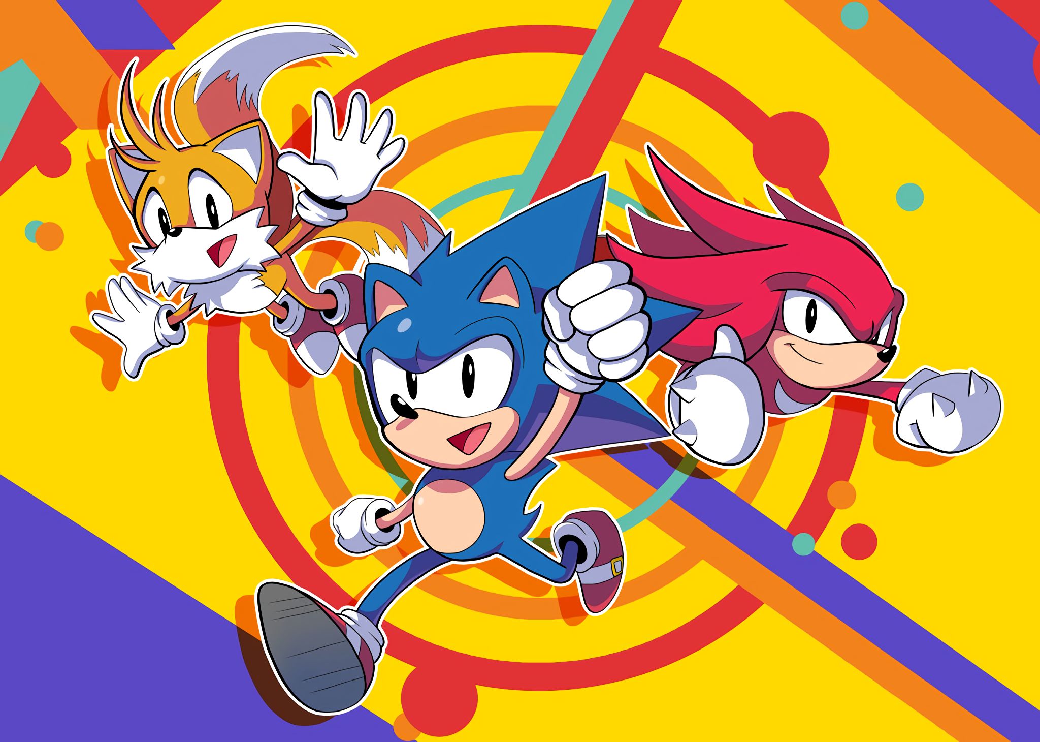 sonic, video game, sonic mania, knuckles the echidna, miles 'tails' prower, sonic the hedgehog