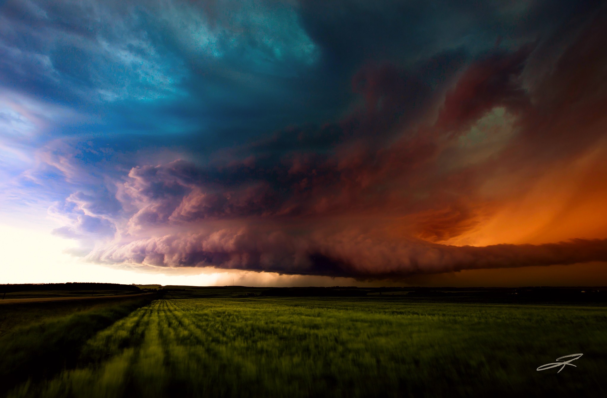 Download mobile wallpaper Rain, Earth, Field, Storm, Cloud for free.