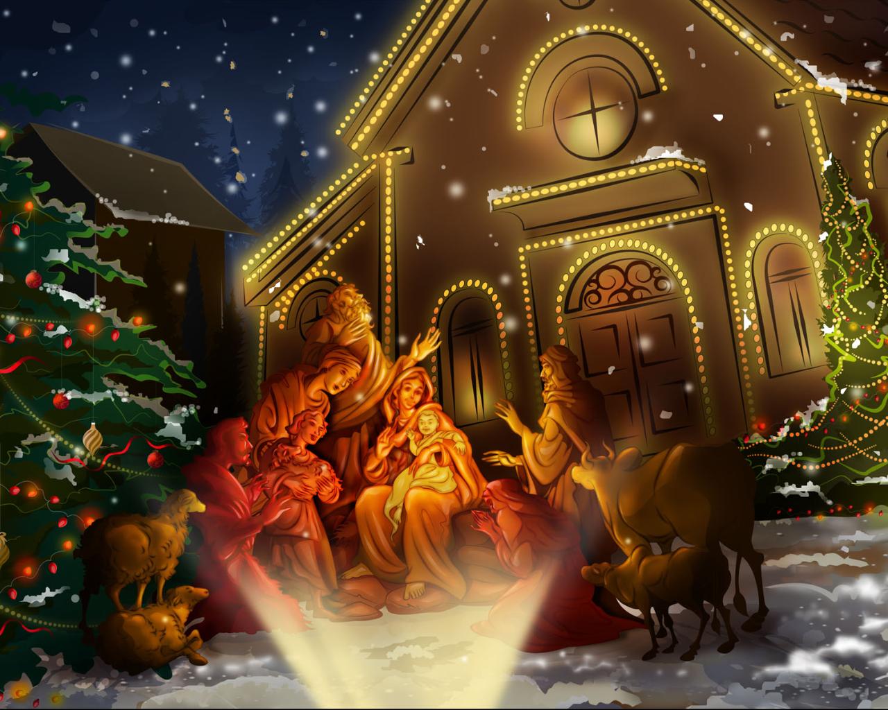 Популярні заставки і фони Різдво Христове на комп'ютер