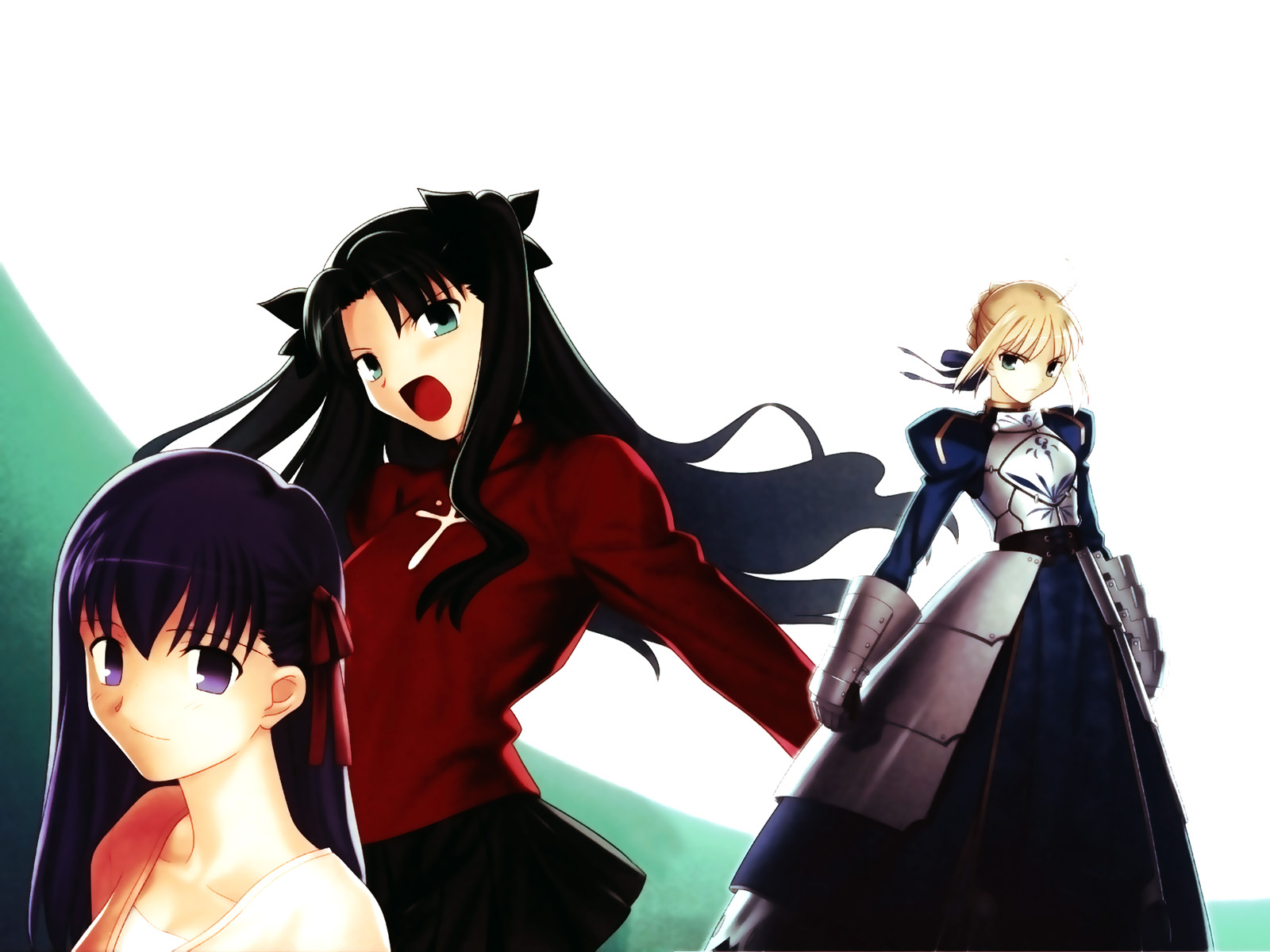 Handy-Wallpaper Sakura Matou, Rin Tohsaka, Fate/stay Night, Säbel (Fate Serie), Schicksalsserie, Animes kostenlos herunterladen.