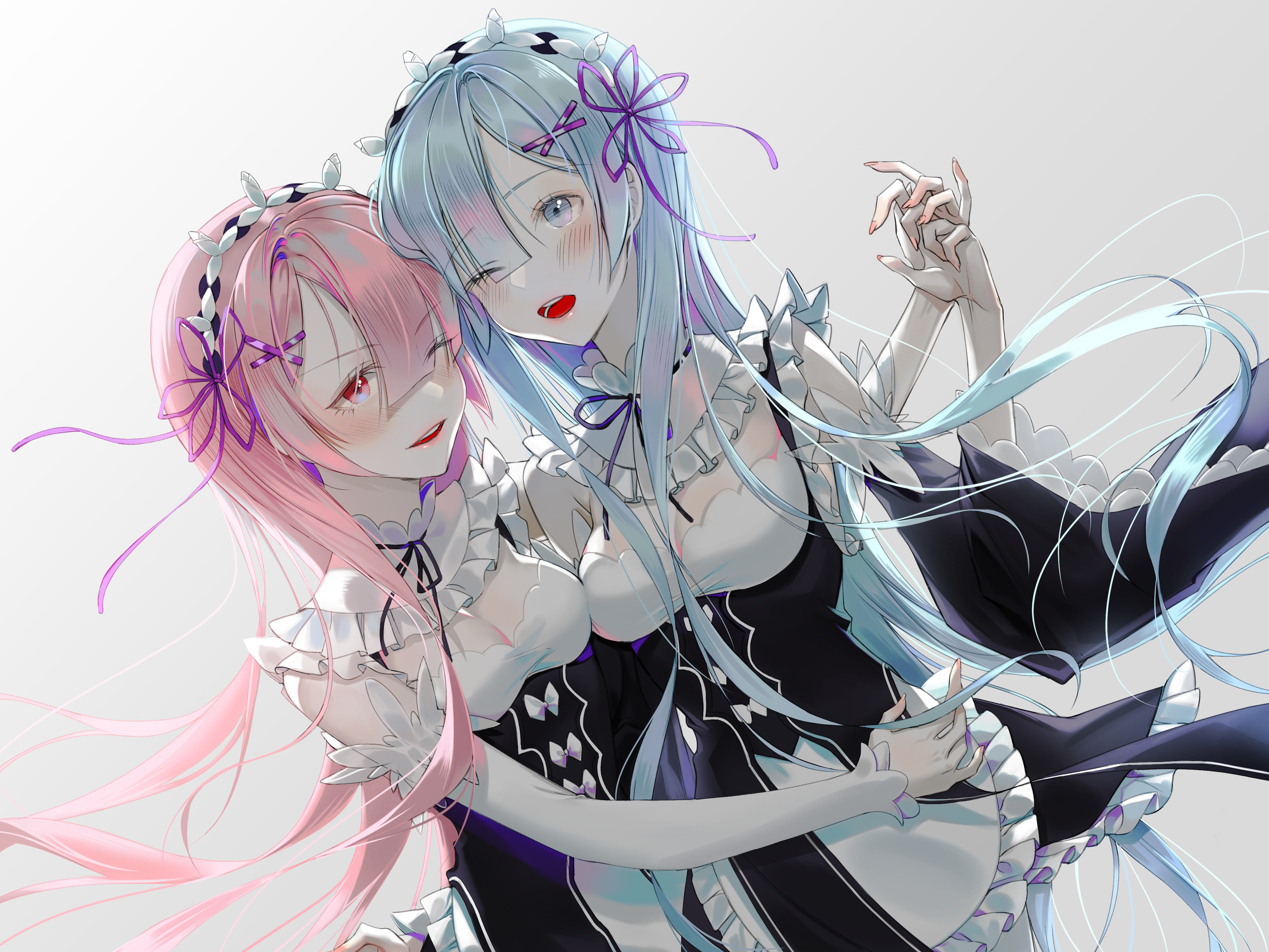 Handy-Wallpaper Animes, Re:zero Das Leben In Einer Anderen Welt Beginnen, Widder (Re:zero), Rem (Re: Null) kostenlos herunterladen.