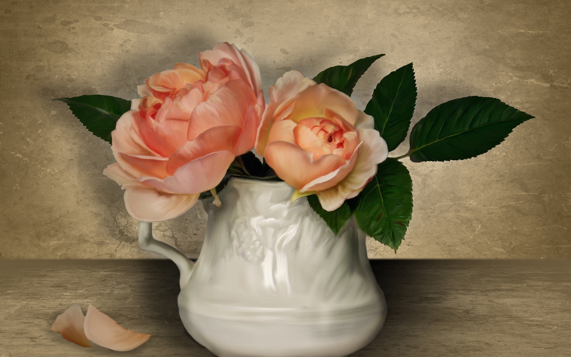 PCデスクトップに花, 牡丹, マンメイド, ピンクの花, ピッチャー画像を無料でダウンロード