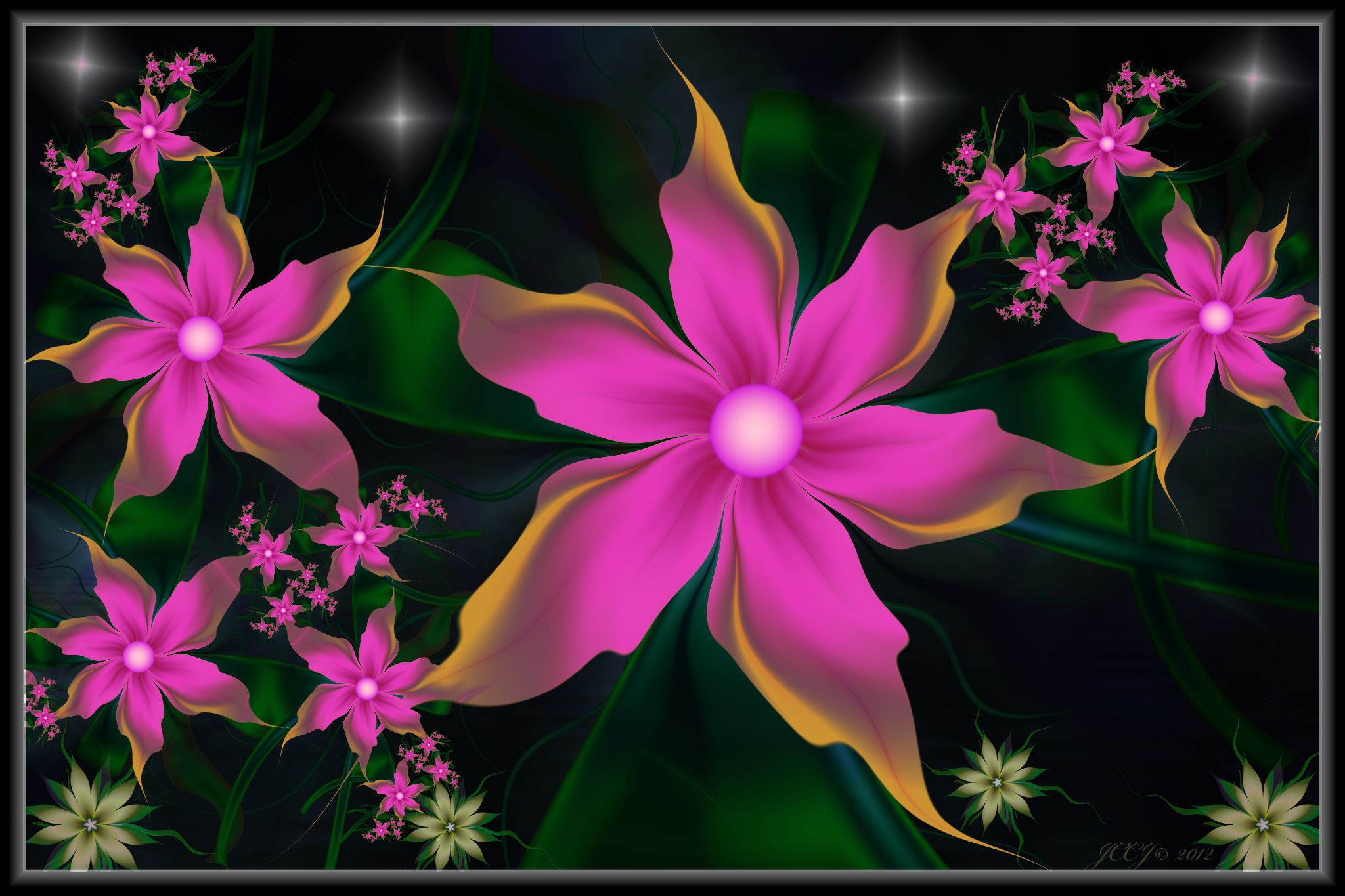 Free download wallpaper Flowers, Flower, Artistic, Pink Flower on your PC desktop