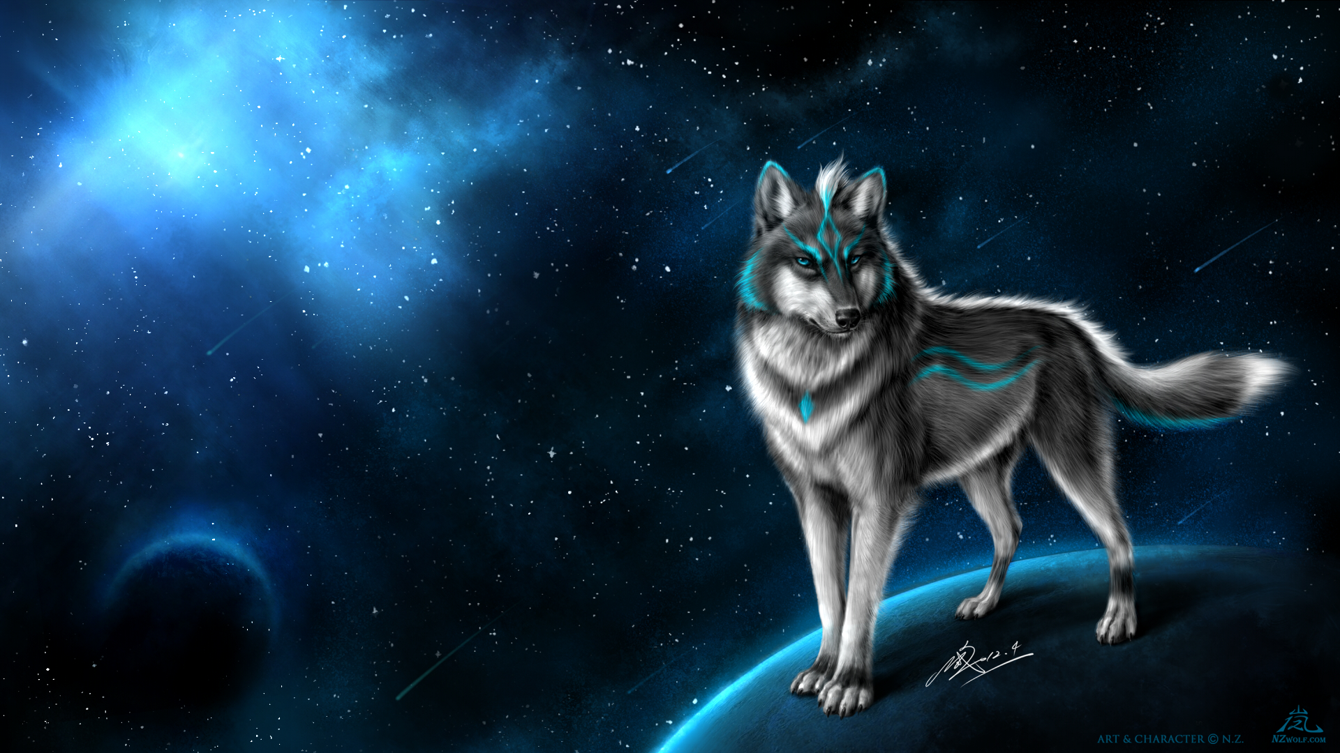 Download mobile wallpaper Fantasy Animals, Wolf, Fantasy, Moon for free.