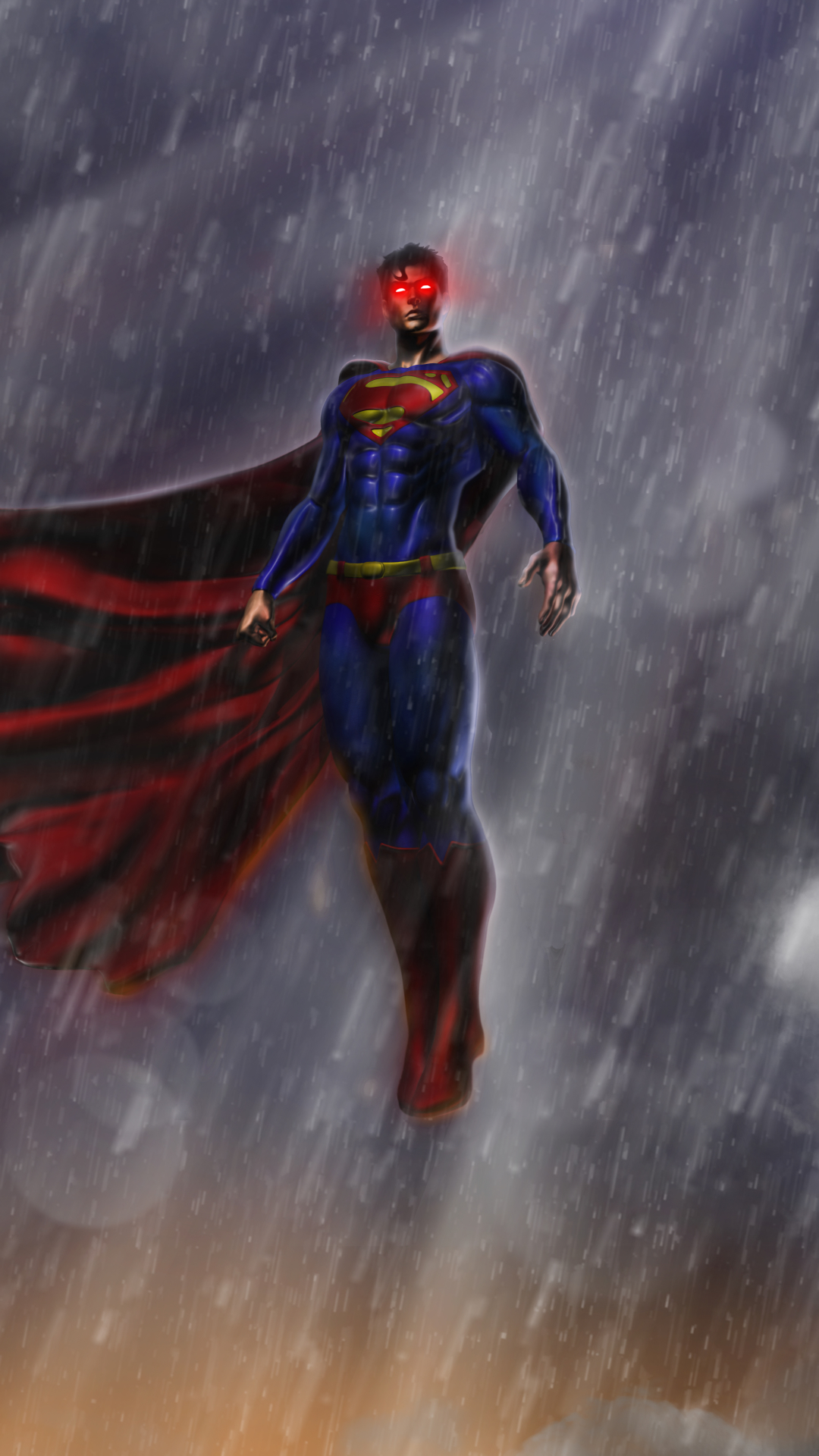 Скачать картинку Дождь, Комиксы, Супергерой, Супермен, Логотип Супермена в телефон бесплатно.