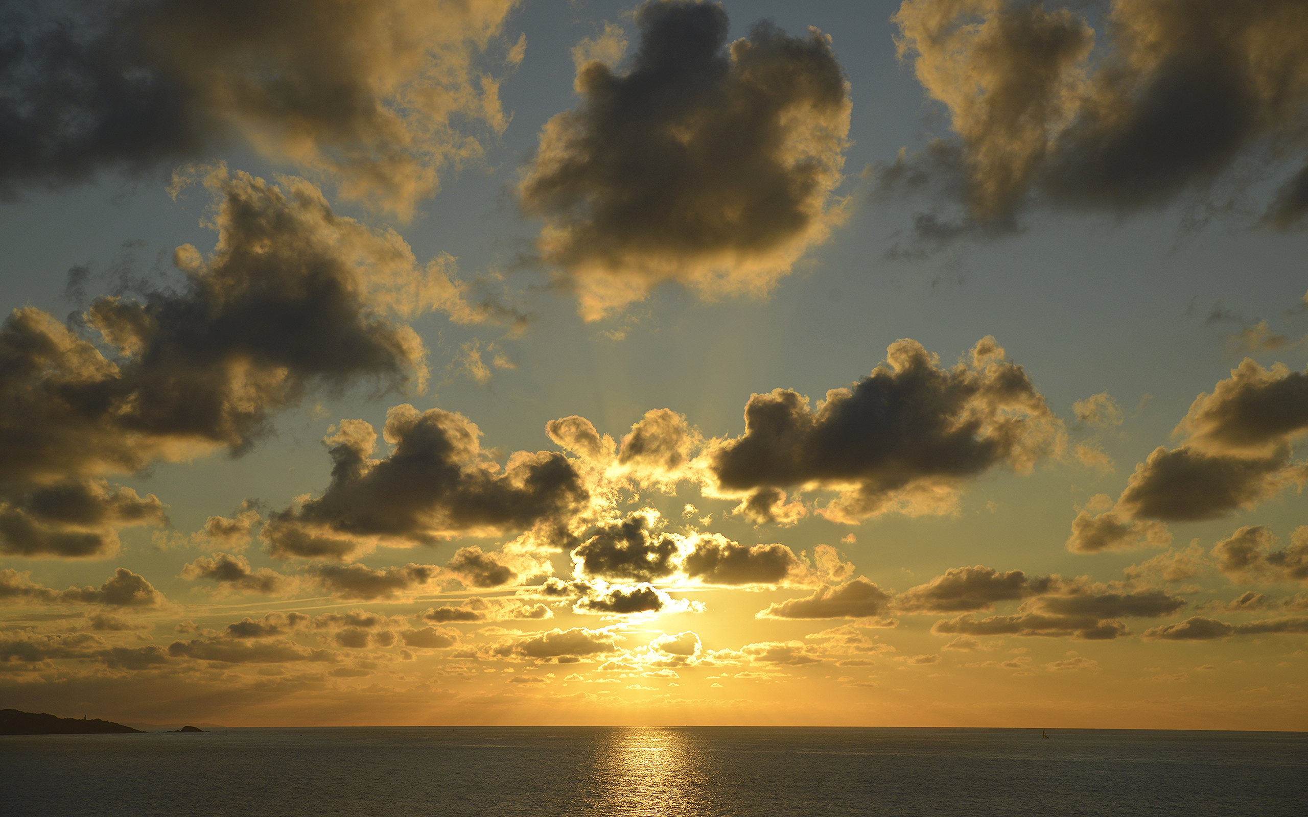 Free download wallpaper Sunset, Sea, Horizon, Ocean, Earth, Cloud on your PC desktop
