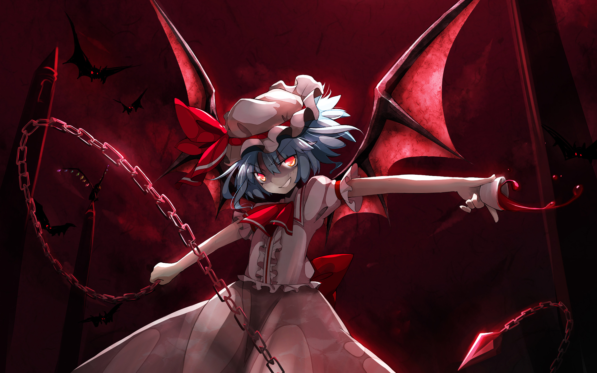 Free download wallpaper Anime, Dark, Remilia Scarlet, Flandre Scarlet, Touhou on your PC desktop