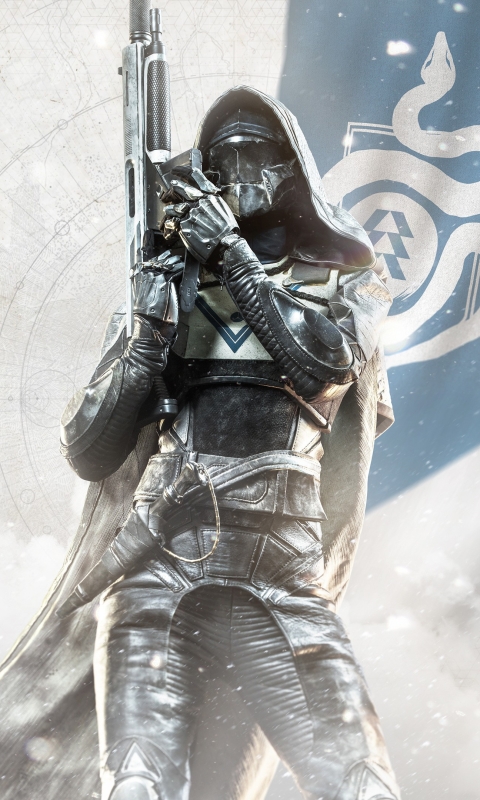 Handy-Wallpaper Waffe, Krieger, Futuristisch, Computerspiele, Bestimmung, Banner, Destiny 2 kostenlos herunterladen.