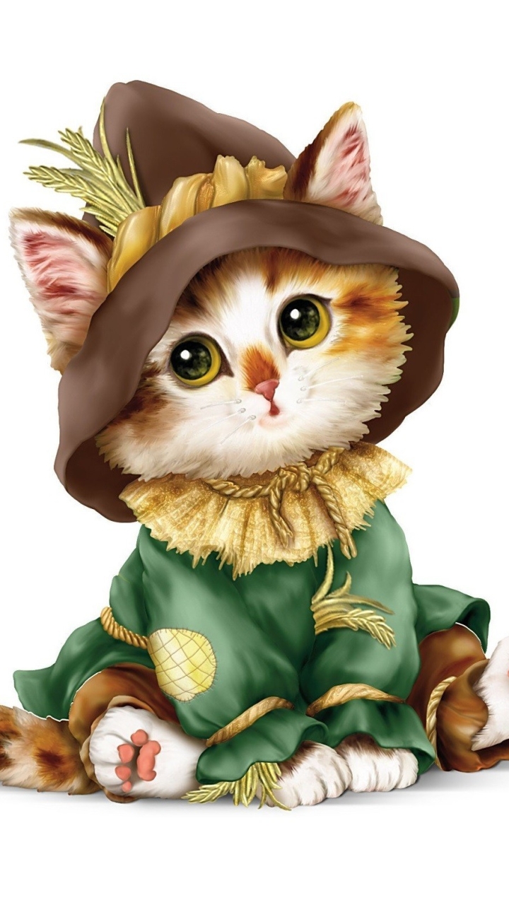 Download mobile wallpaper Fantasy, Cat, Kitten, Cute, Fantasy Animals for free.