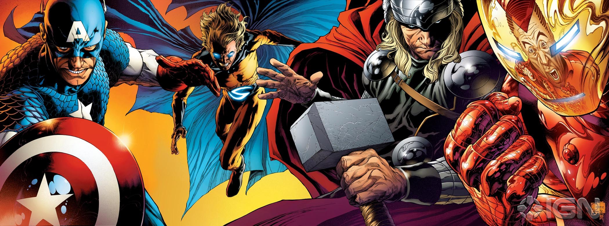 Descarga gratuita de fondo de pantalla para móvil de Centinela (Marvel Comics), Los Vengadores, Capitan América, Hombre De Acero, Thor, Historietas.