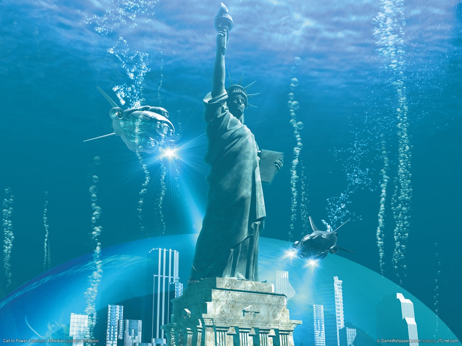 Handy-Wallpaper Statue Of Liberty, Wasser, Kunst, Fantasie kostenlos herunterladen.