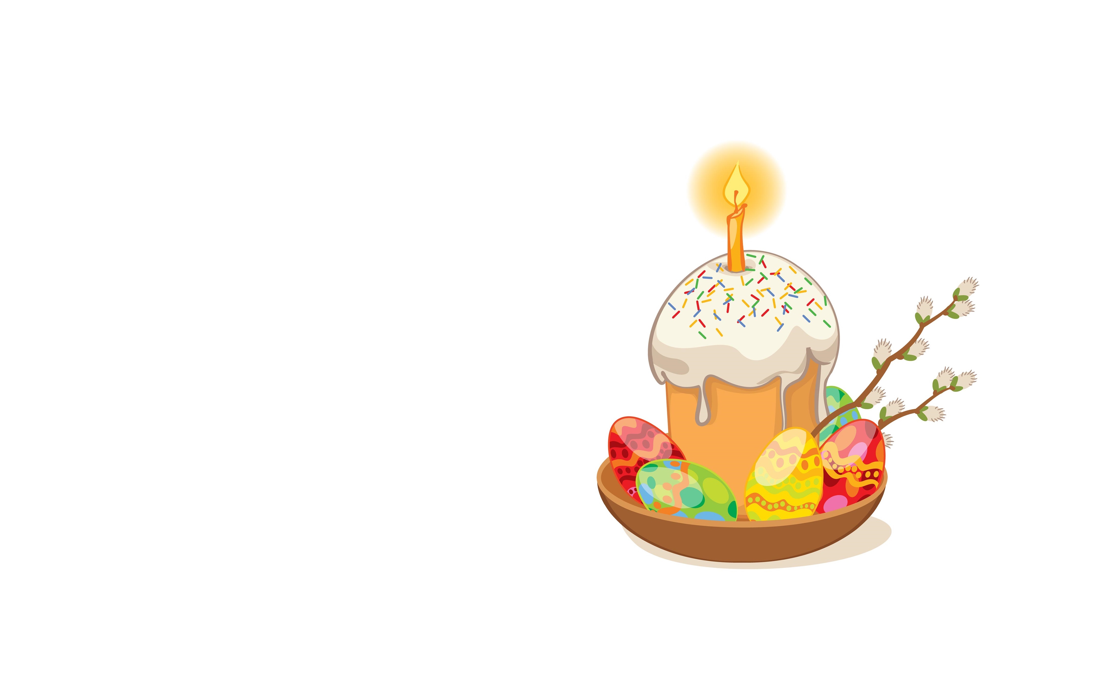 746802 завантажити картинку свято, день народження, торт, свічка, пасхальне яйце, мінімалістичний - шпалери і заставки безкоштовно